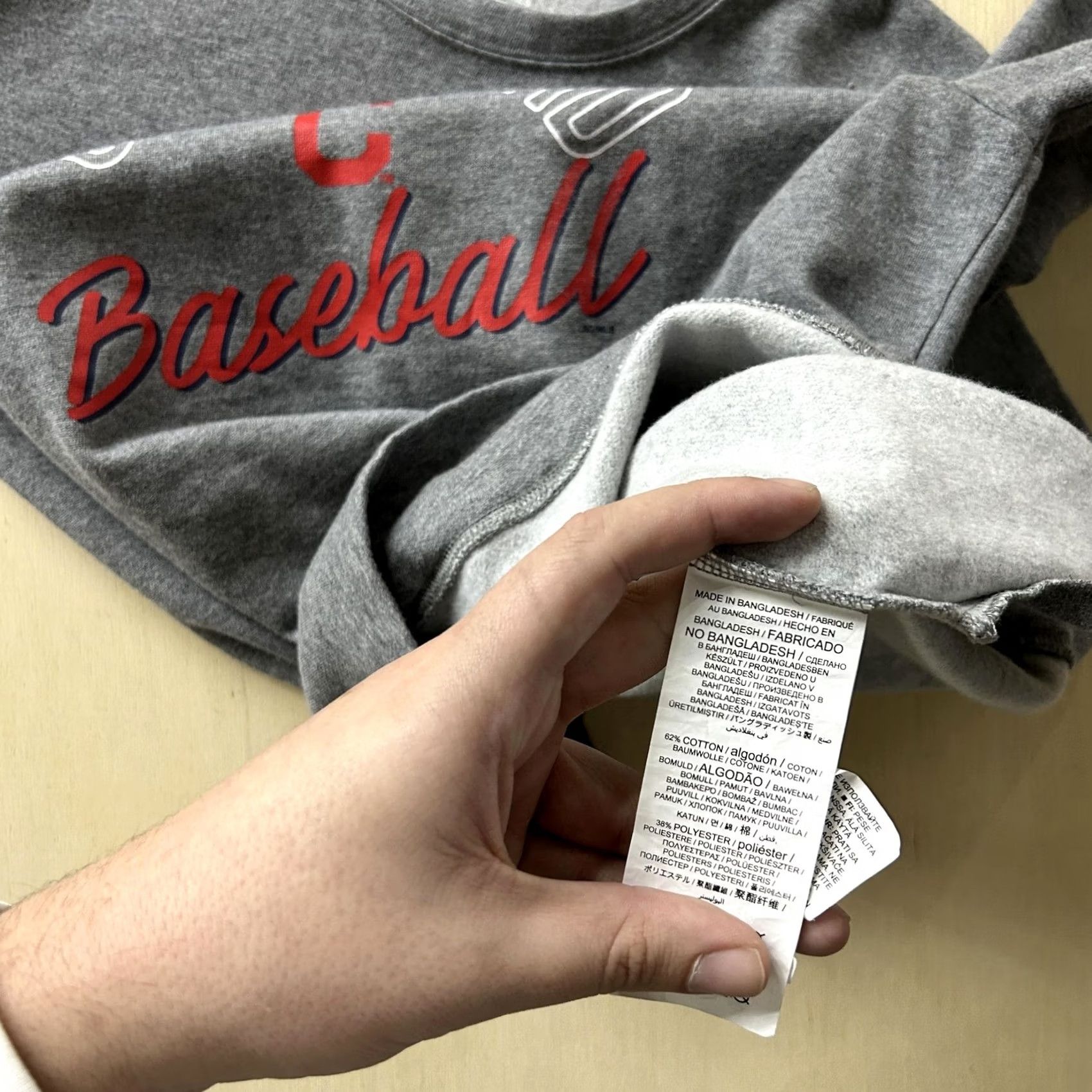MLB Cleveland Baseball Sweatshirt Womens Large Gray MLB Genuine Merchandise Sweatshirt Size L / US 10 / IT 46 - 3 Thumbnail