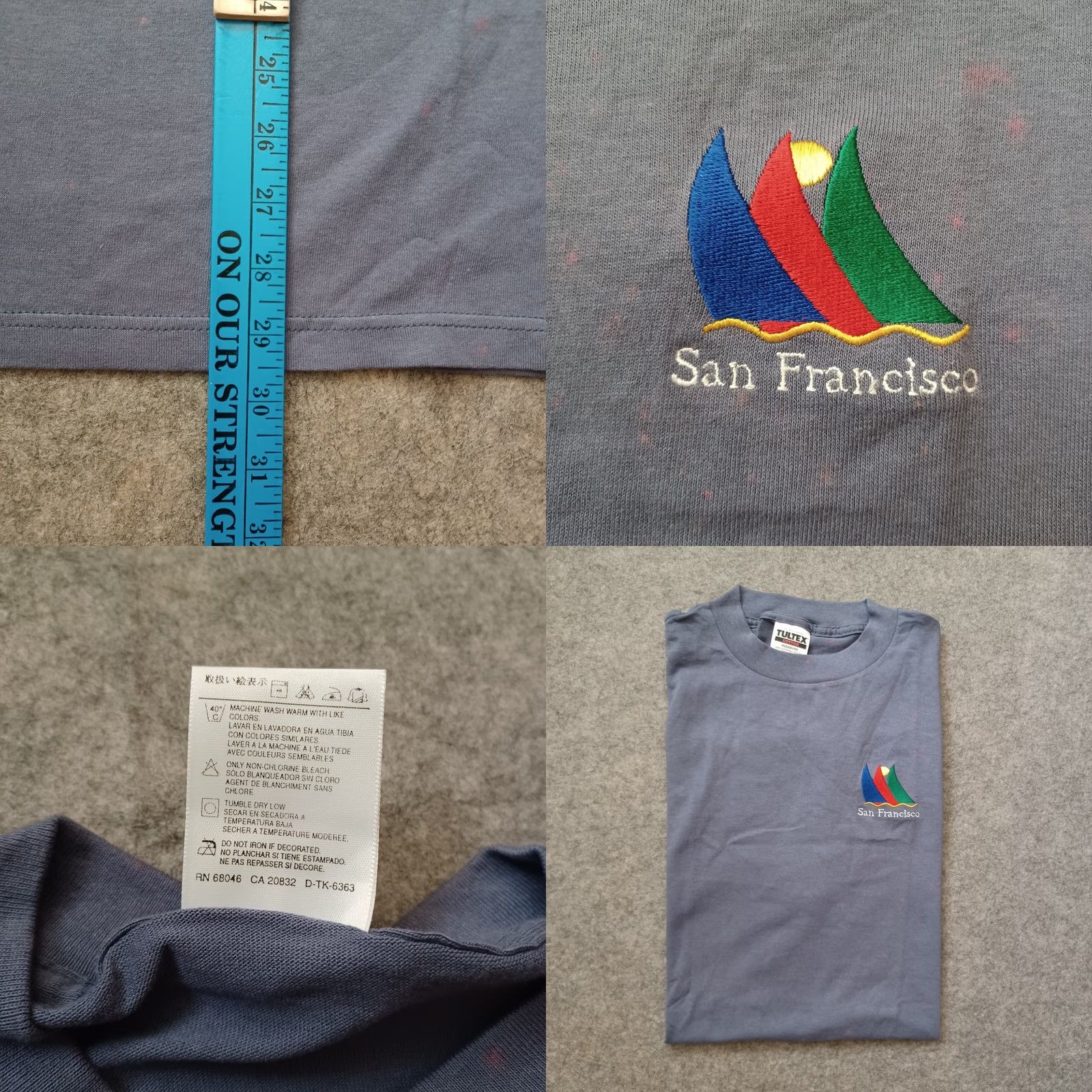 Tultex VINTAGE Tultex San Francisco Mens T Shirt L Blue Embroidered Sailboat Logo Short Sleeve Shirts Mens L Blue Sailboat Logo 90s USA Theme Size US L / EU 52-54 / 3 - 8 Thumbnail