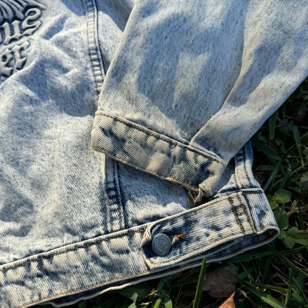 Harley Davidson Vintage Harley Davidson Light Wash Denim Jacket Large Emboss Size US XL / EU 56 / 4 - 3 Thumbnail