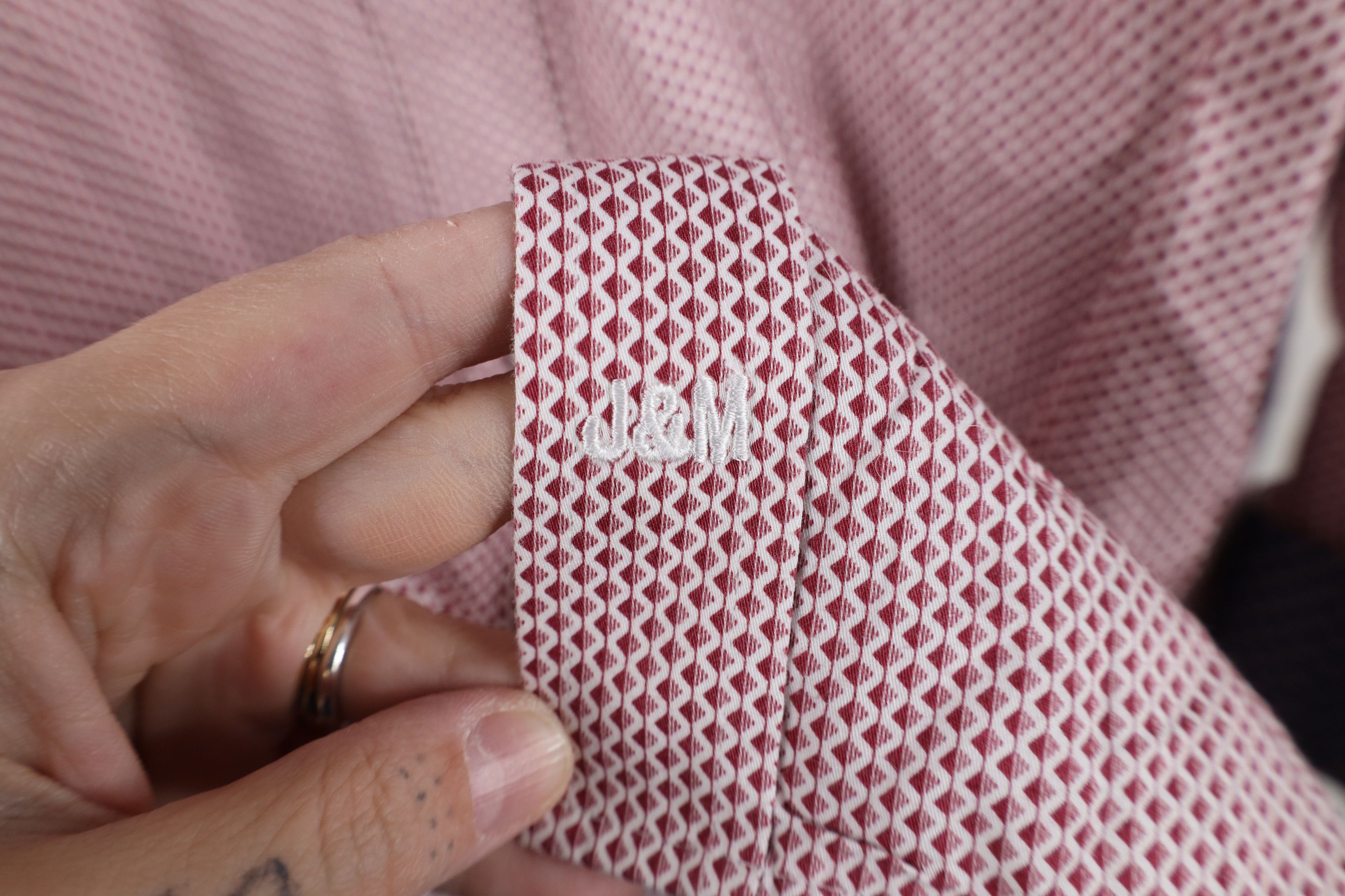 Johnston & Murphy Johnston & Murphy Cuff Diamond Collared Button Shirt Cotton Size US XL / EU 56 / 4 - 4 Thumbnail