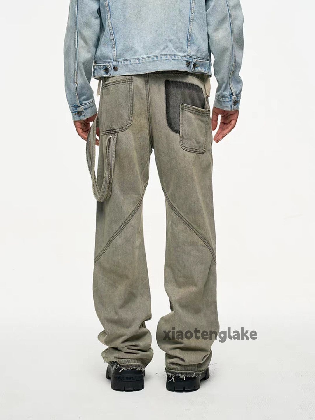 Jean × Vintage Unisex washed faded utility punk grunge cargo jeans Size US 34 / EU 50 - 7 Thumbnail