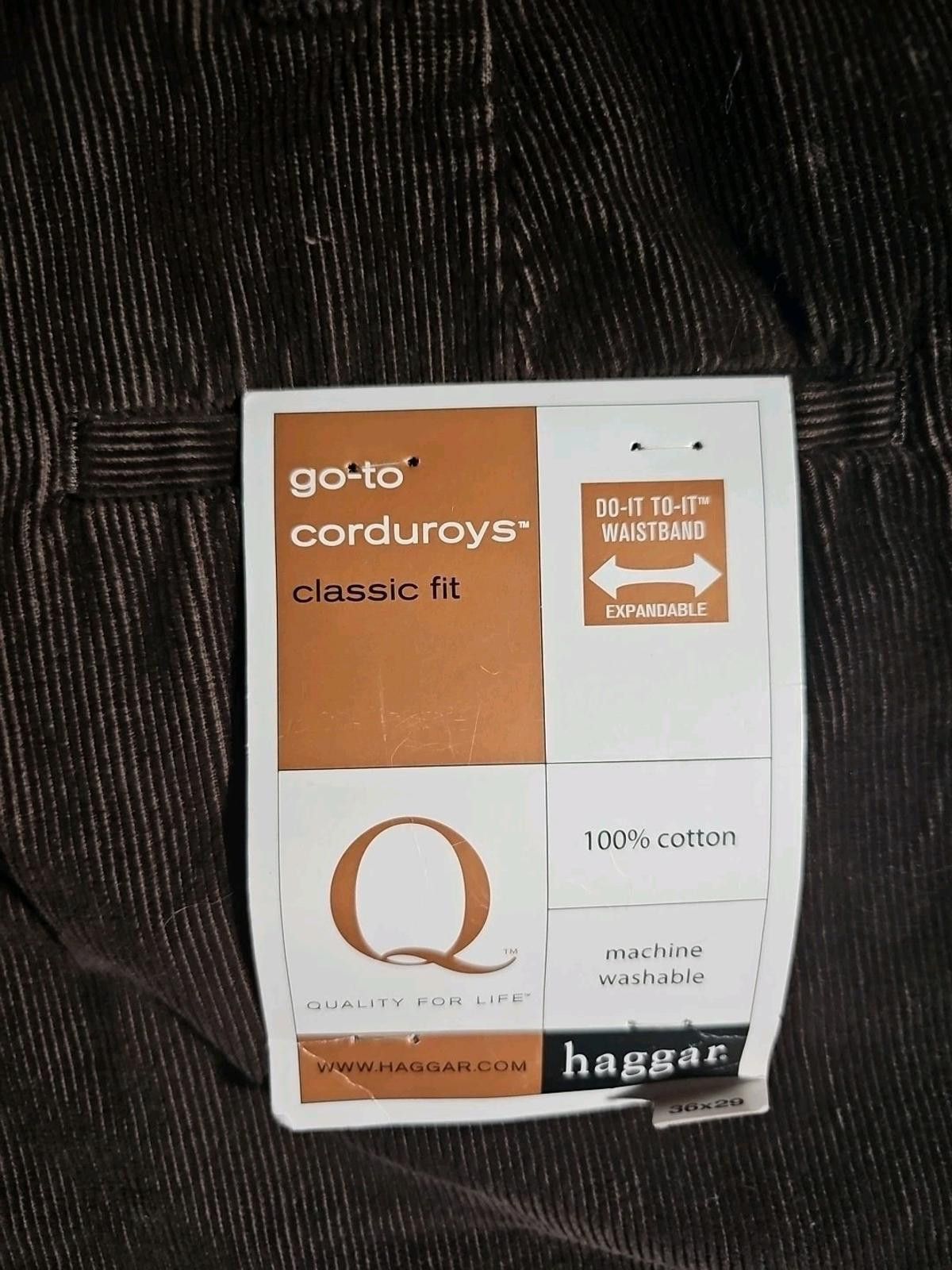 Haggar HAGGAR Q Quality For Life Brown Corduroy Pants 36x29 NWT NWD Size US 36 / EU 52 - 8 Thumbnail