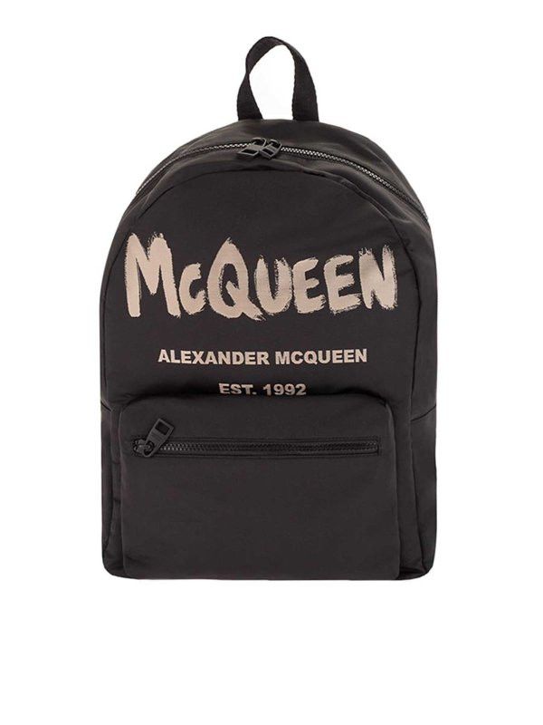 Alexander McQueen o1w1db10725 Size: OS/Graffiti Metropolitan Backpack in Black Size ONE SIZE - 1 Thumbnail