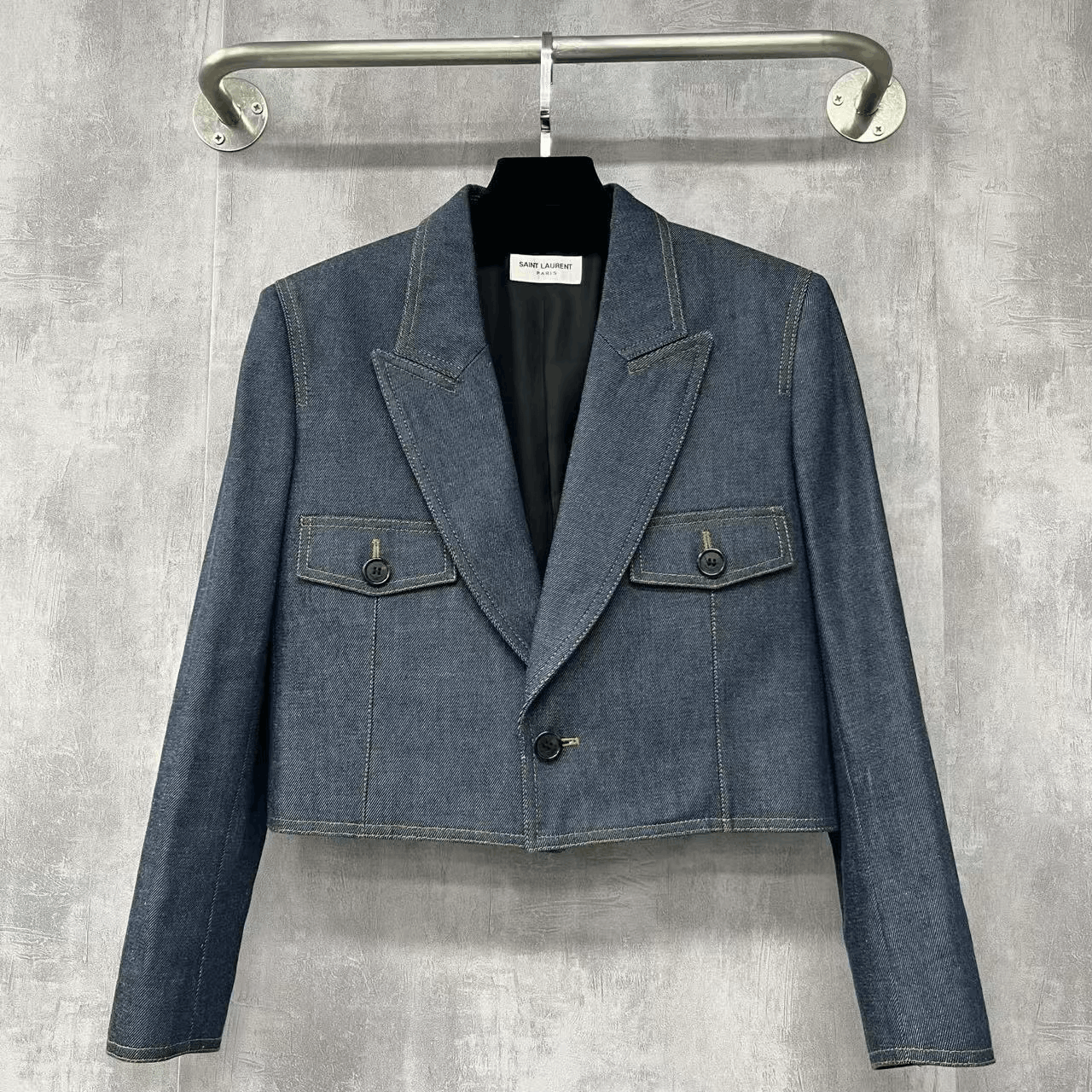 Saint Laurent Paris Saint Laurent Double Pocket Padded Denim Jacket Size S / US 4 / IT 40 - 1 Thumbnail