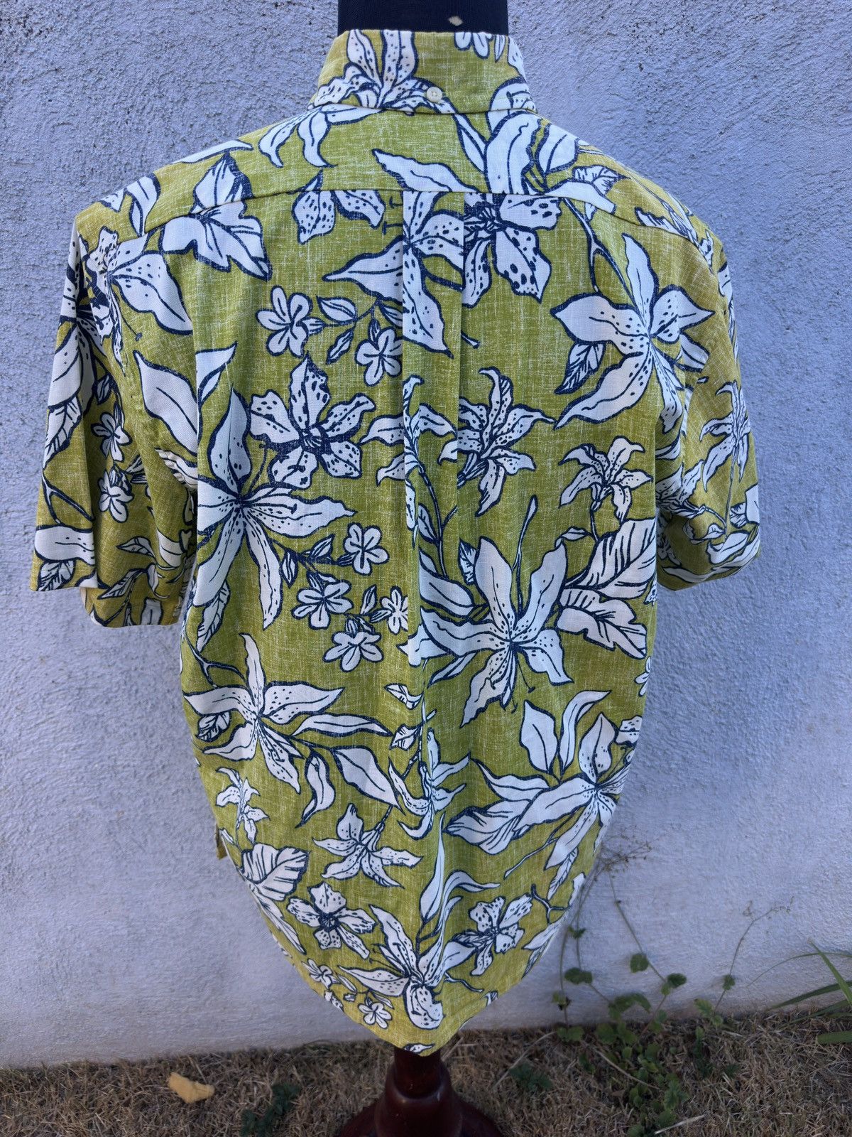 Reyn Spooner PreOwned Reyn Spooner Classic Green/White 3/4 Button Men's L Size US L / EU 52-54 / 3 - 2 Thumbnail