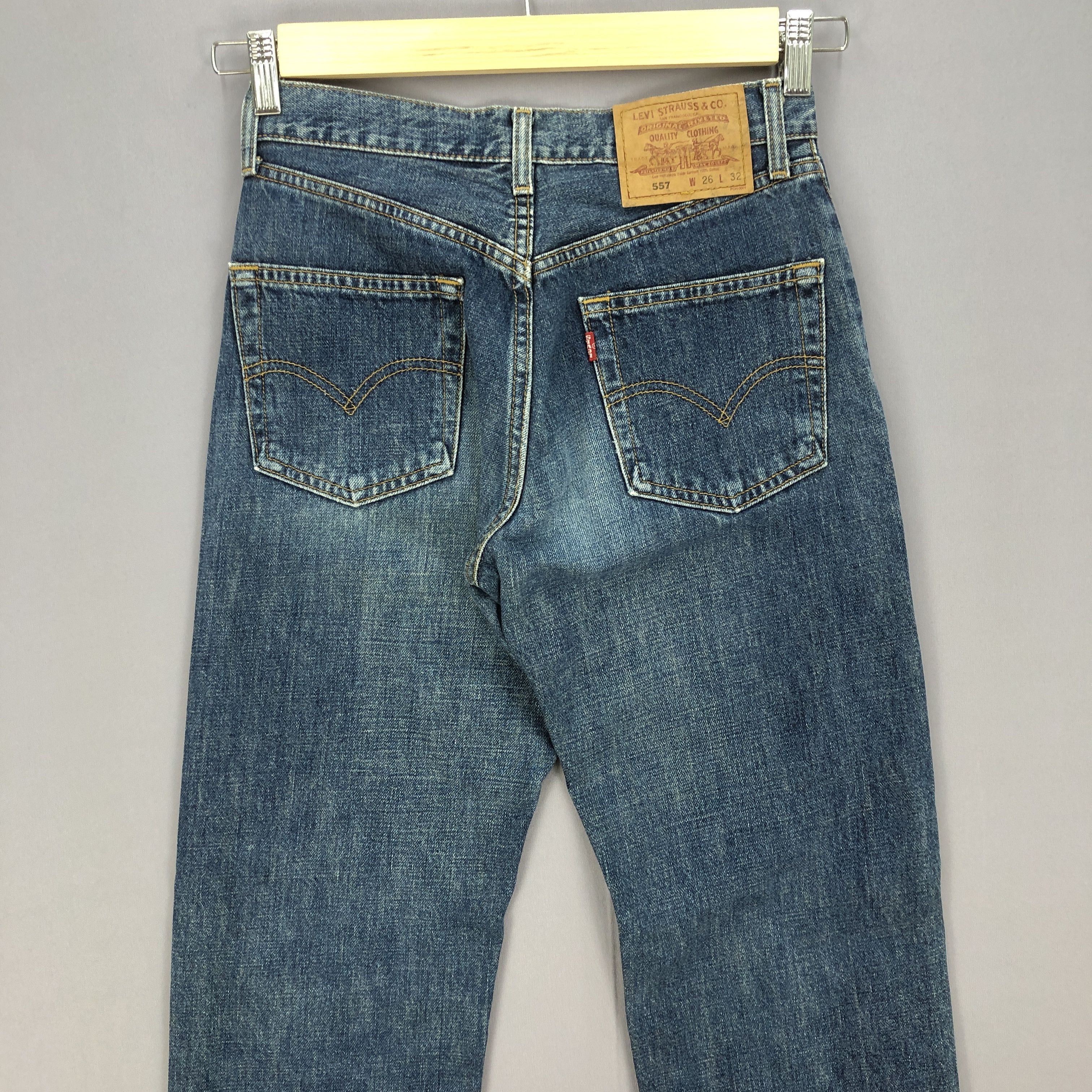 Levi's Vintage 90s Levis 557 Jeans Levi's Stone Wash Faded Denim Size 28" / US 6 / IT 42 - 4 Thumbnail