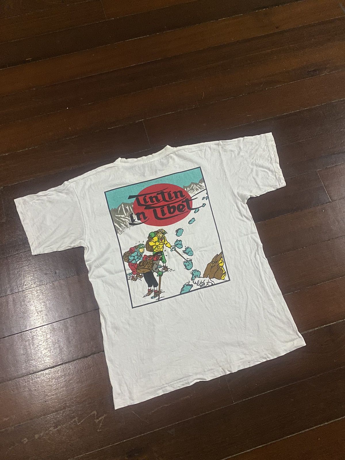 Anime × Cartoon Network × Vintage Rare vintage cartoon tintin in tibet over print tee Size US XXL / EU 58 / 5 - 4 Thumbnail