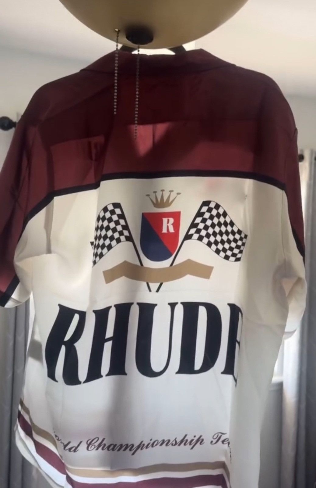 Rhude RHUDE 100% Silk Bull Market Racing Team Shirt Fall 2022 Coll Size US L / EU 52-54 / 3 - 6 Thumbnail