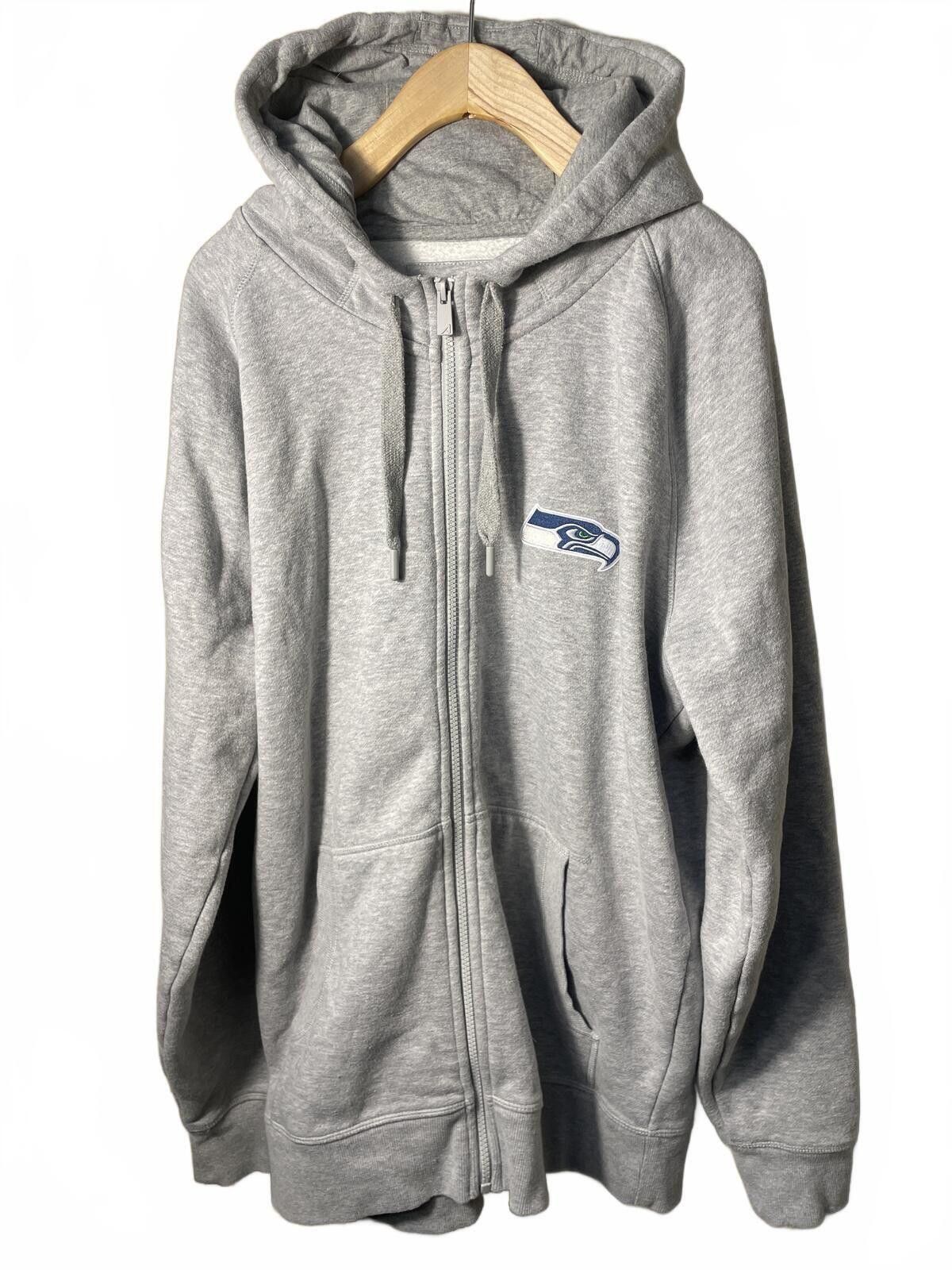 Antigua Seattle Seahawks Sweatshirt Hood Men's Large Gray Full Zip Size US L / EU 52-54 / 3 - 1 Thumbnail