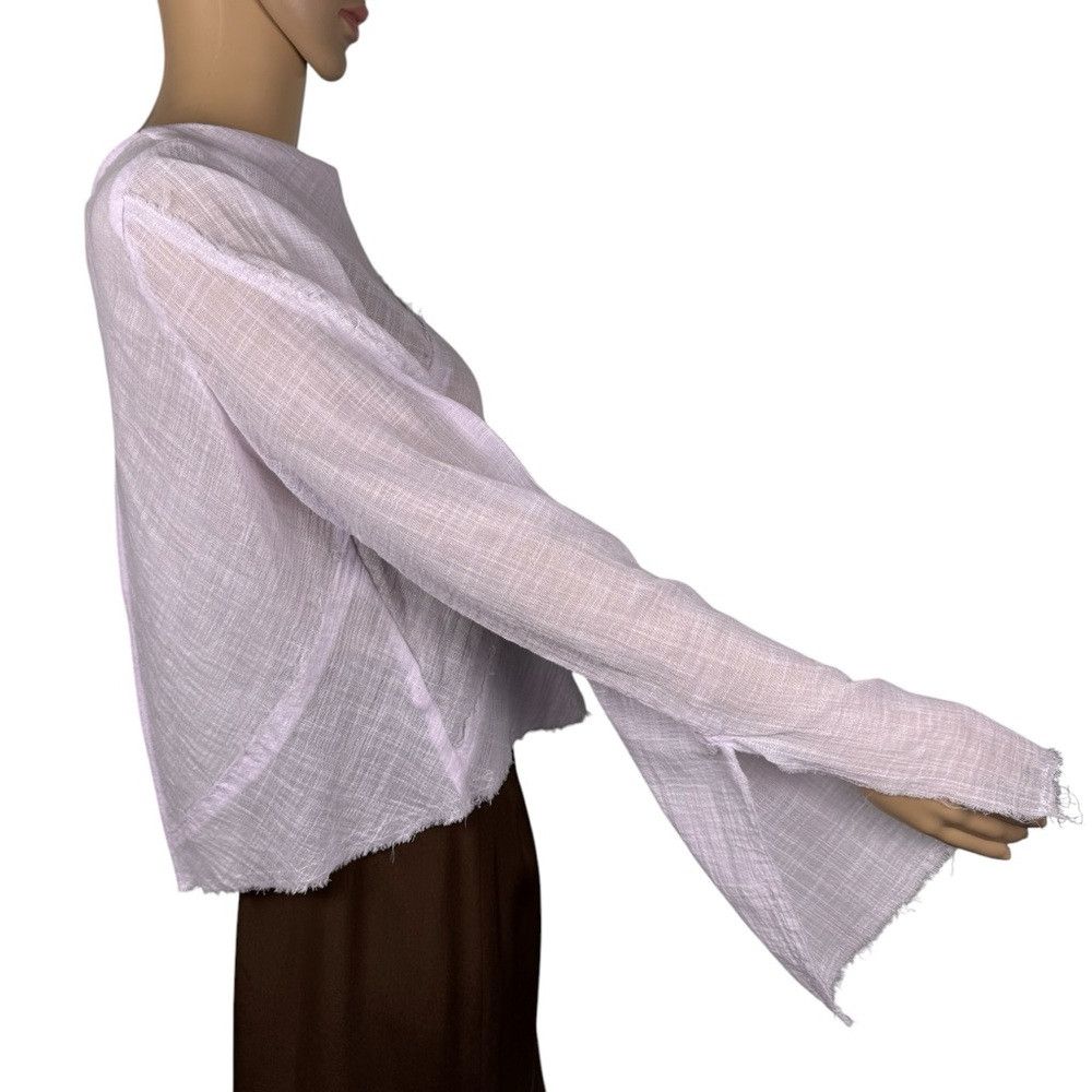 Zara New Zara Open Back Long Bell Sleeve Cotton Gauze Pink Blous Size M / US 6-8 / IT 42-44 - 3 Thumbnail