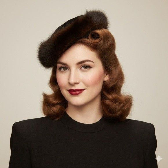 Vintage Vintage Velvet Burlesque Cocktail Sculpted Headband Half Hat Size ONE SIZE - 1 Thumbnail