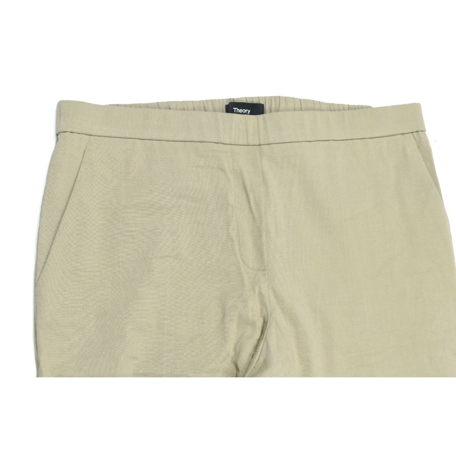 Theory Theory Pants Womens 6 Beige Treeca Pull-On Good Crunch Slim Fit Straight Cropped Size 28" / US 6 / IT 42 - 3 Thumbnail