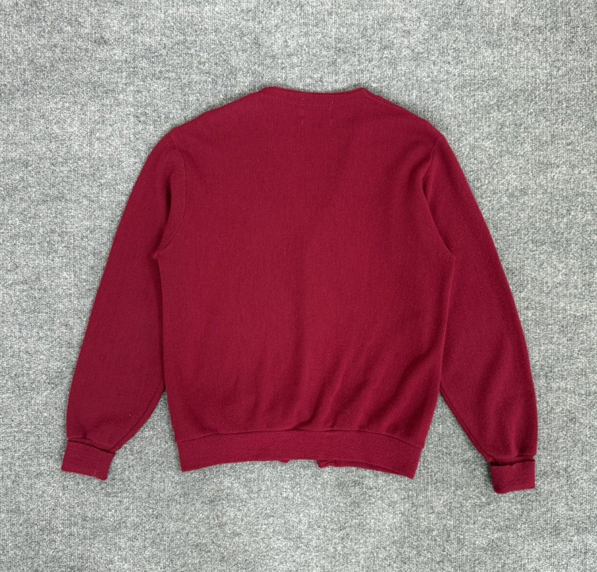 Izod Vintage IZOD Lacoste Cardigan Maroon 80s Preppy M Size US M / EU 48-50 / 2 - 9 Thumbnail