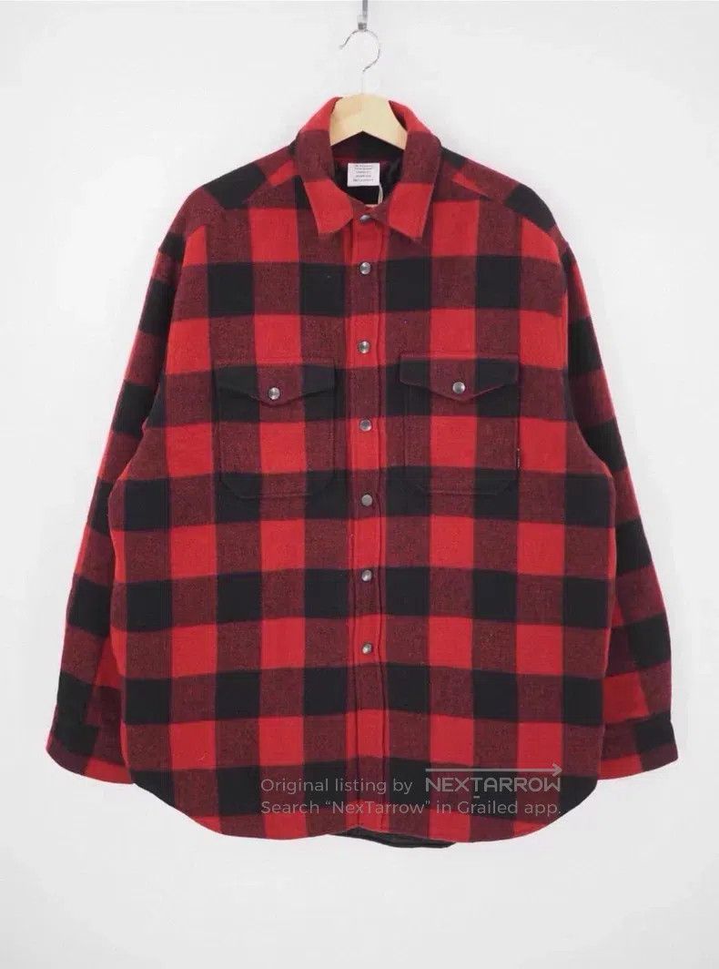 Vetements VETEMENTS Red and Black Plaid Wool Oversized Shirt Jacket Size US XS / EU 42 / 0 - 1 Thumbnail
