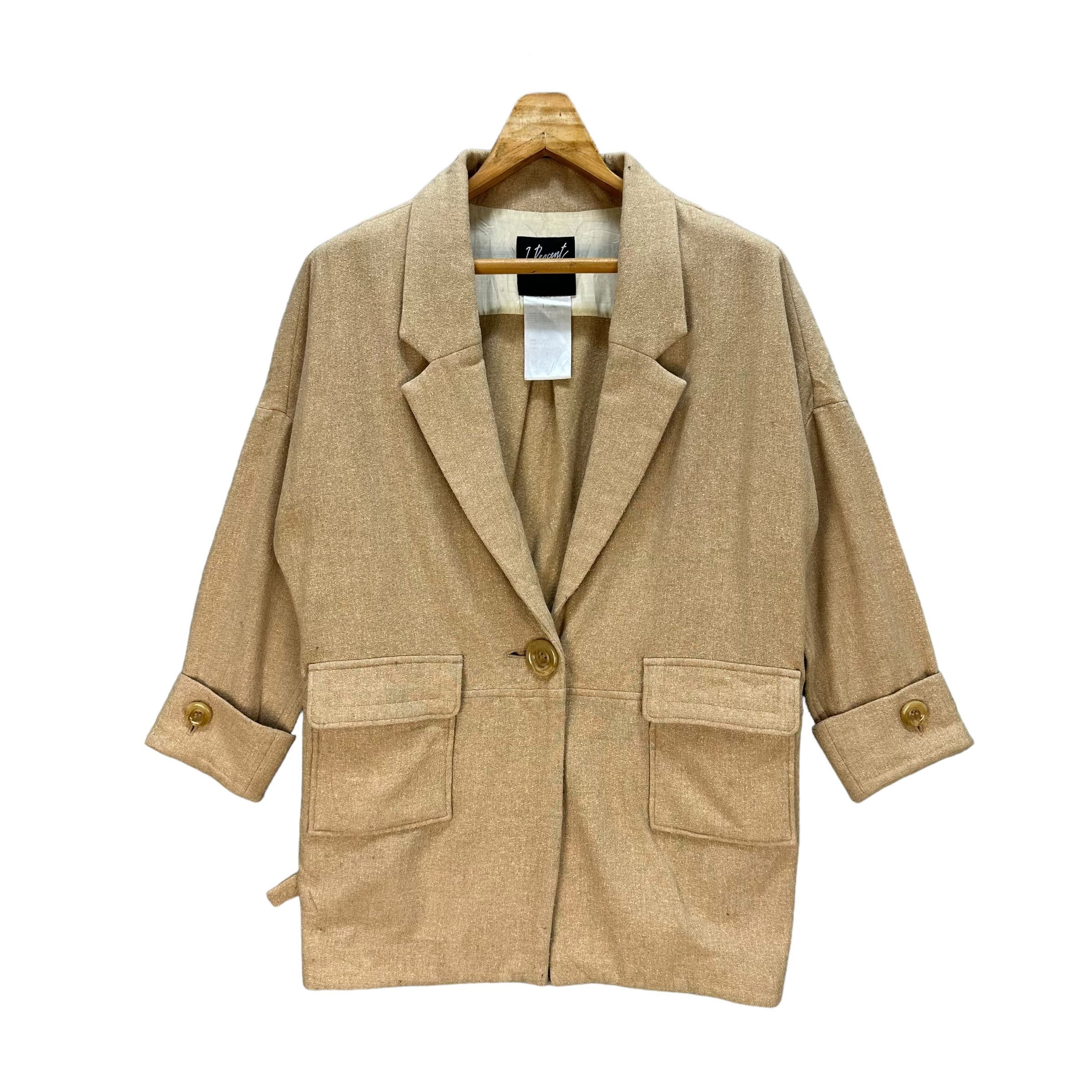Japanese Brand 1. PERCENT 1% Made in Japan Wool Nylon Jacket #A45-1070 Size M / US 6-8 / IT 42-44 - 1 Thumbnail