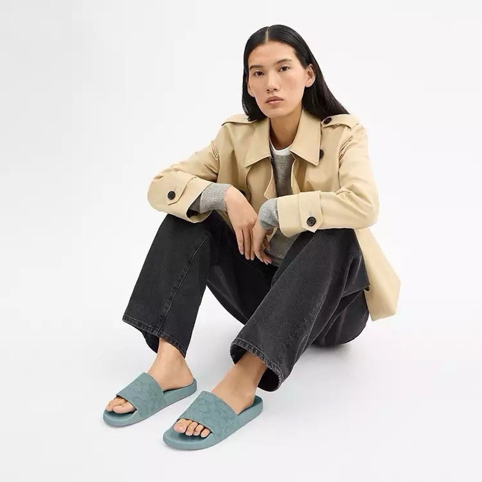 Coach New Coach women Udele Sport Slide Jacquard CDM17 Sea Mist Size US 8 / EU 41 - 5 Thumbnail