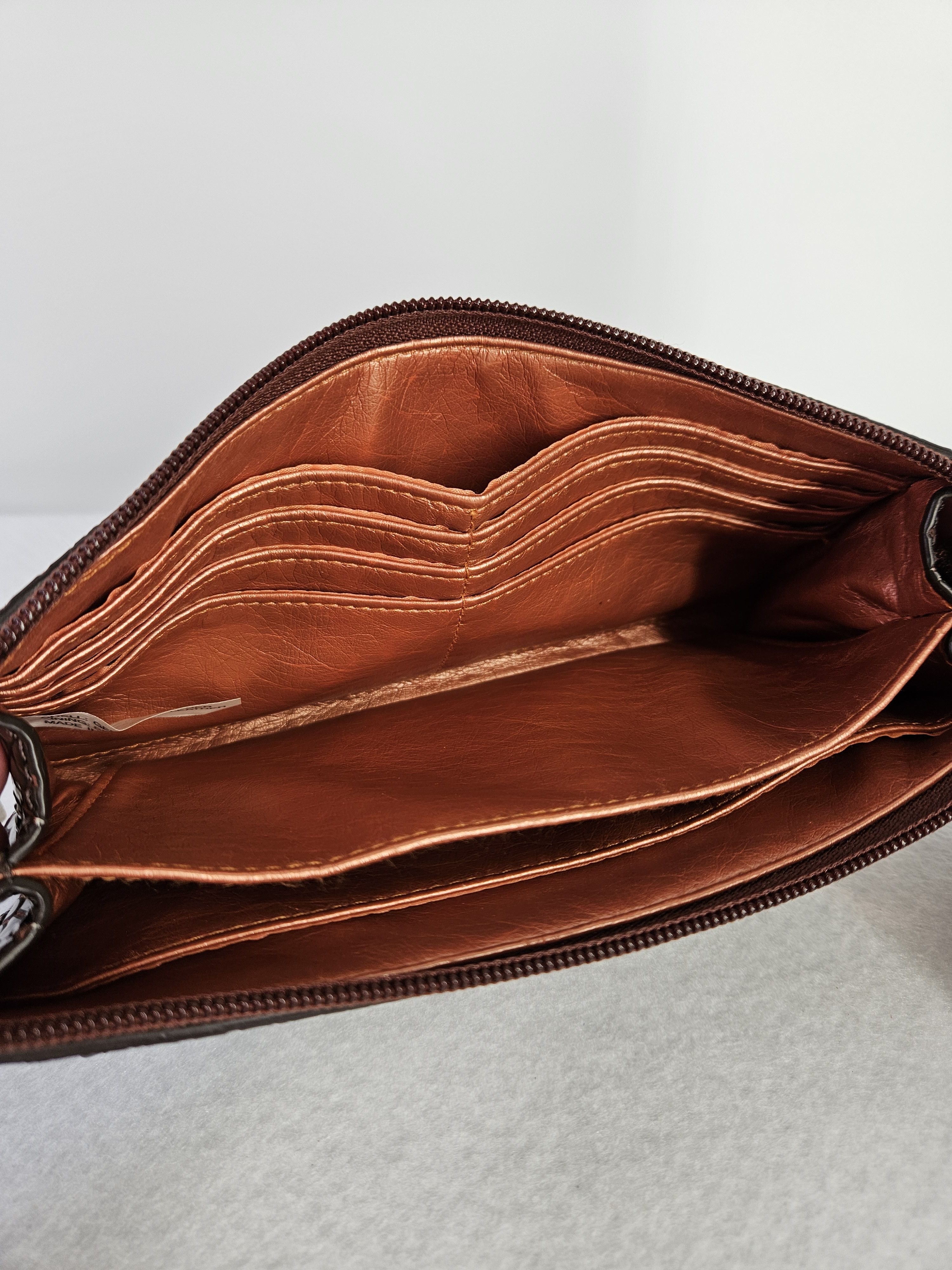 Other Sharon Gioe 8x4.5x2" Wallet Leather Embossed Snake Burgundy Size ONE SIZE - 9 Thumbnail
