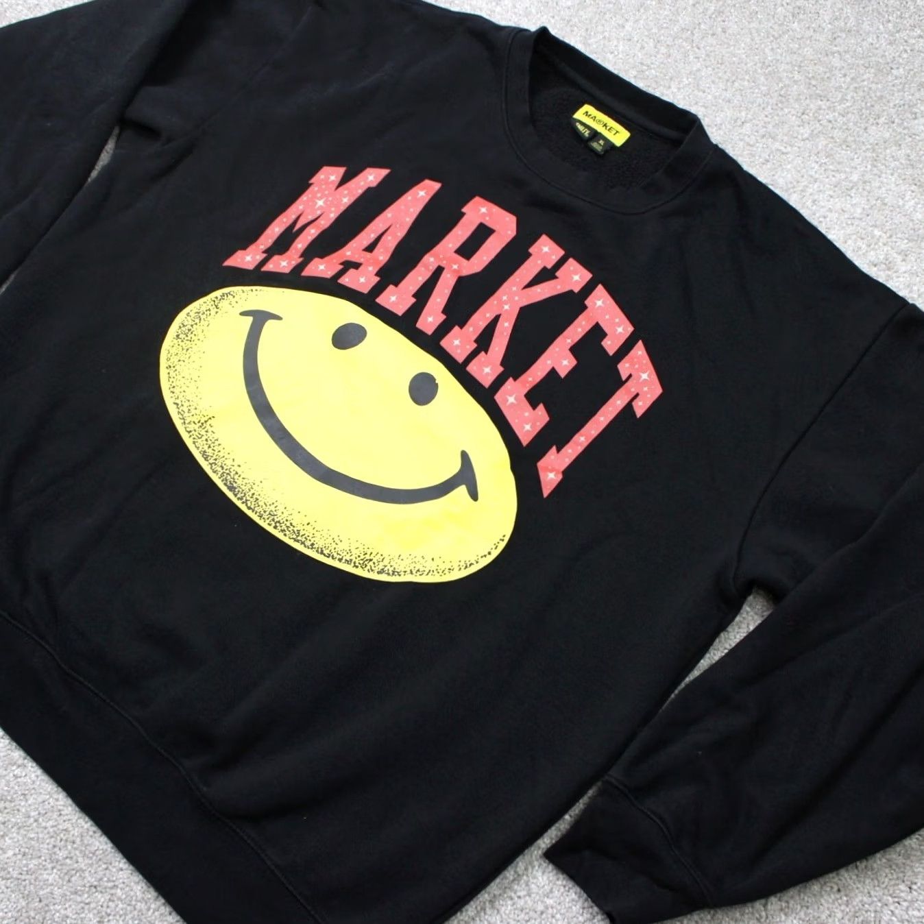 Market Market Sweatshirt Mens XL Black Crewneck Graphic Print Streetwear L/S Pullover Size US XL / EU 56 / 4 - 2 Thumbnail