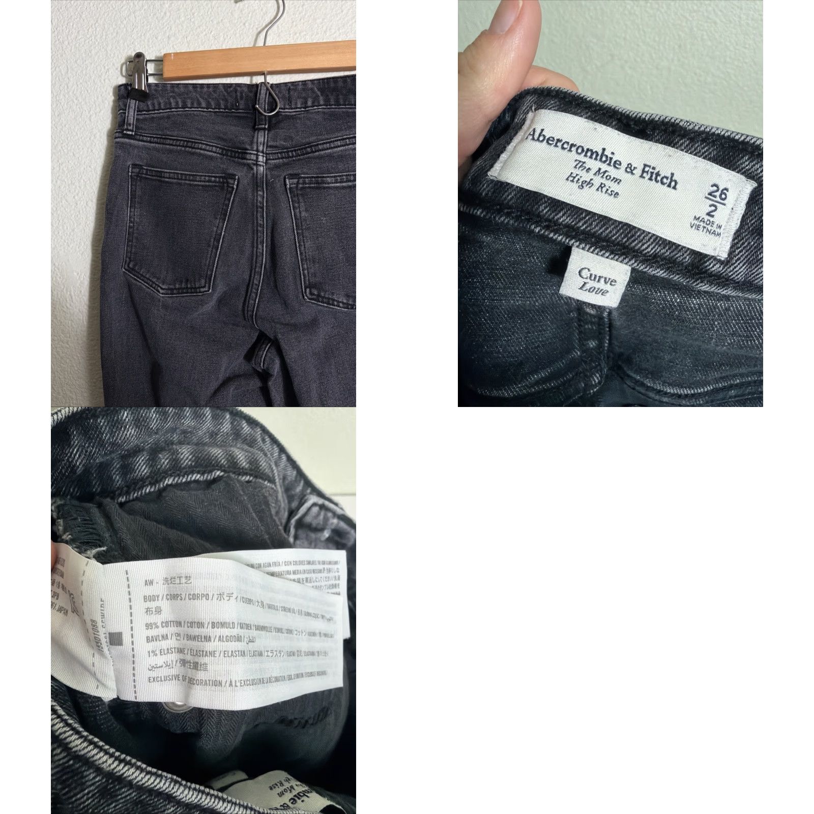 Abercrombie & Fitch Abercrombie & Fitch Jeans Mom High Rise Black 26X27 Womens Size 2 Size 42" / US 20 - 9 Thumbnail