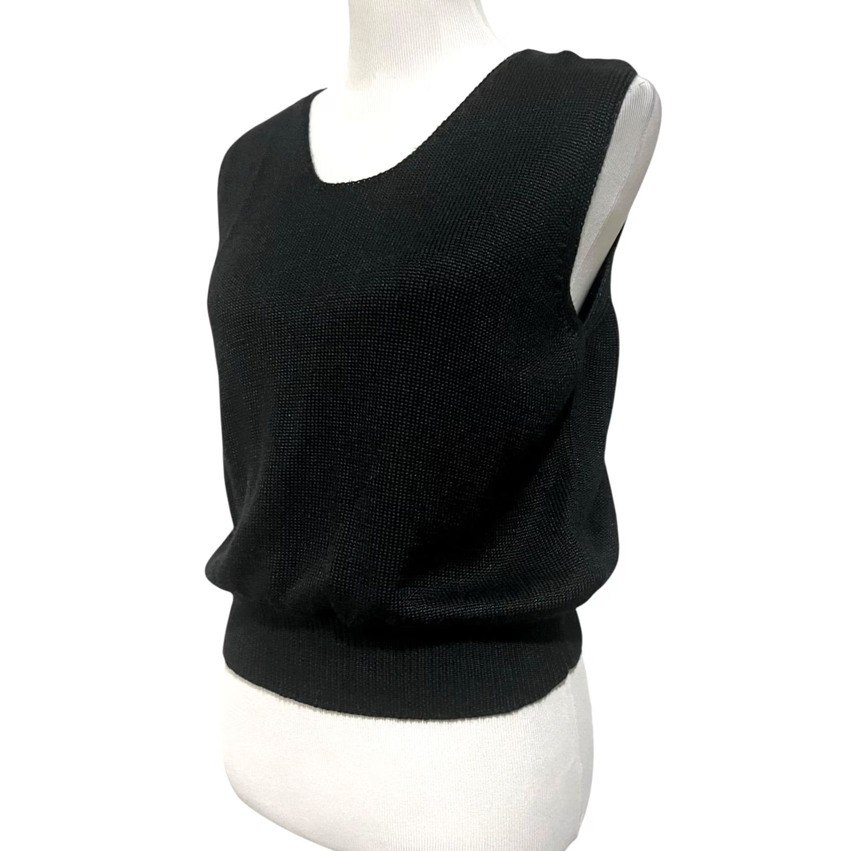 Vintage VINTAGE FIA Italia Hand Loomed Sweater Top Black Sleeveless Tank Women’s L Size L / US 10 / IT 46 - 2 Thumbnail