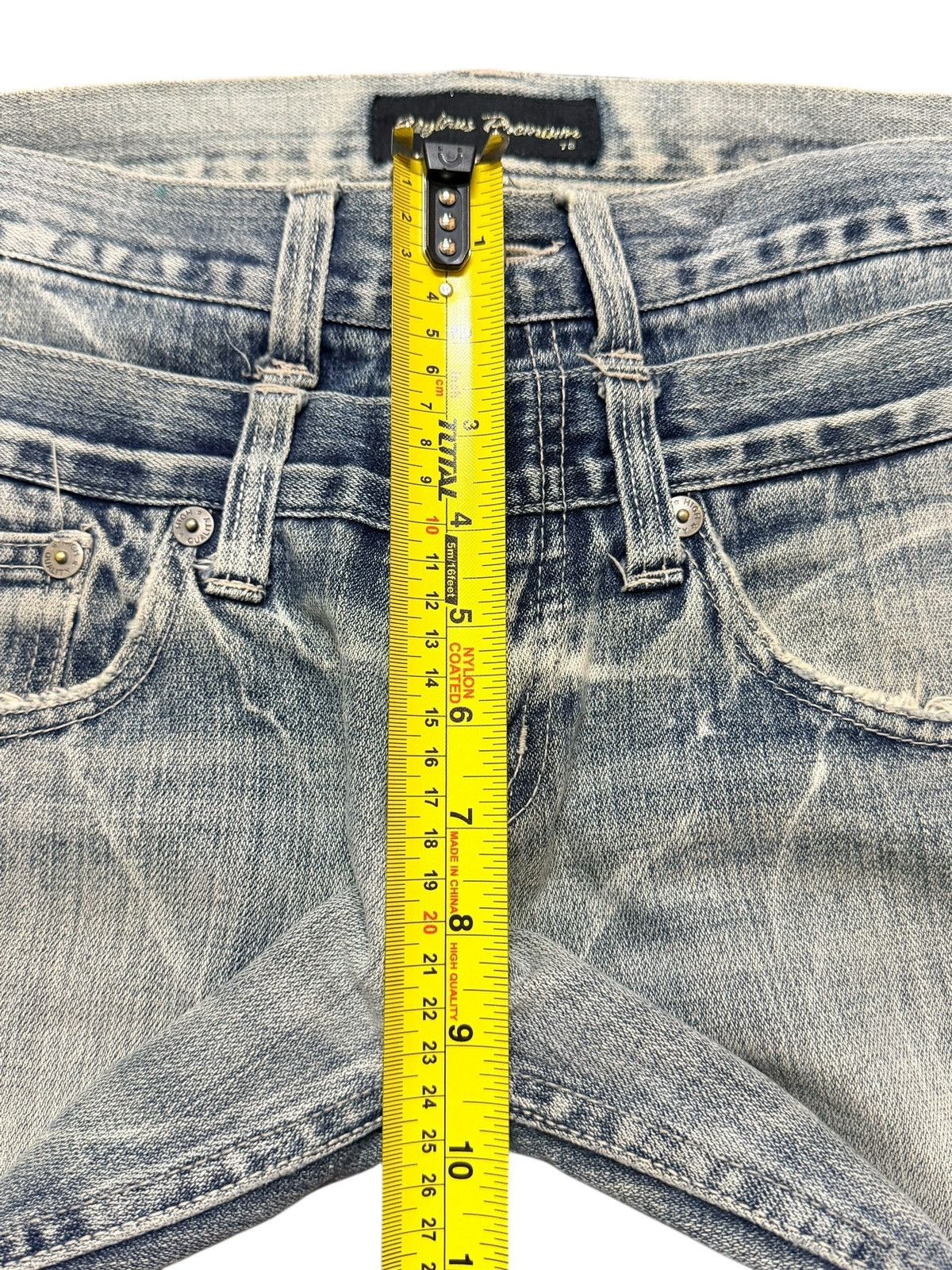 If Six Was Nine Vintage Japan Nylaus Faded Lighting Thunder Wash Wide Leg Size US 31 - 15 Thumbnail
