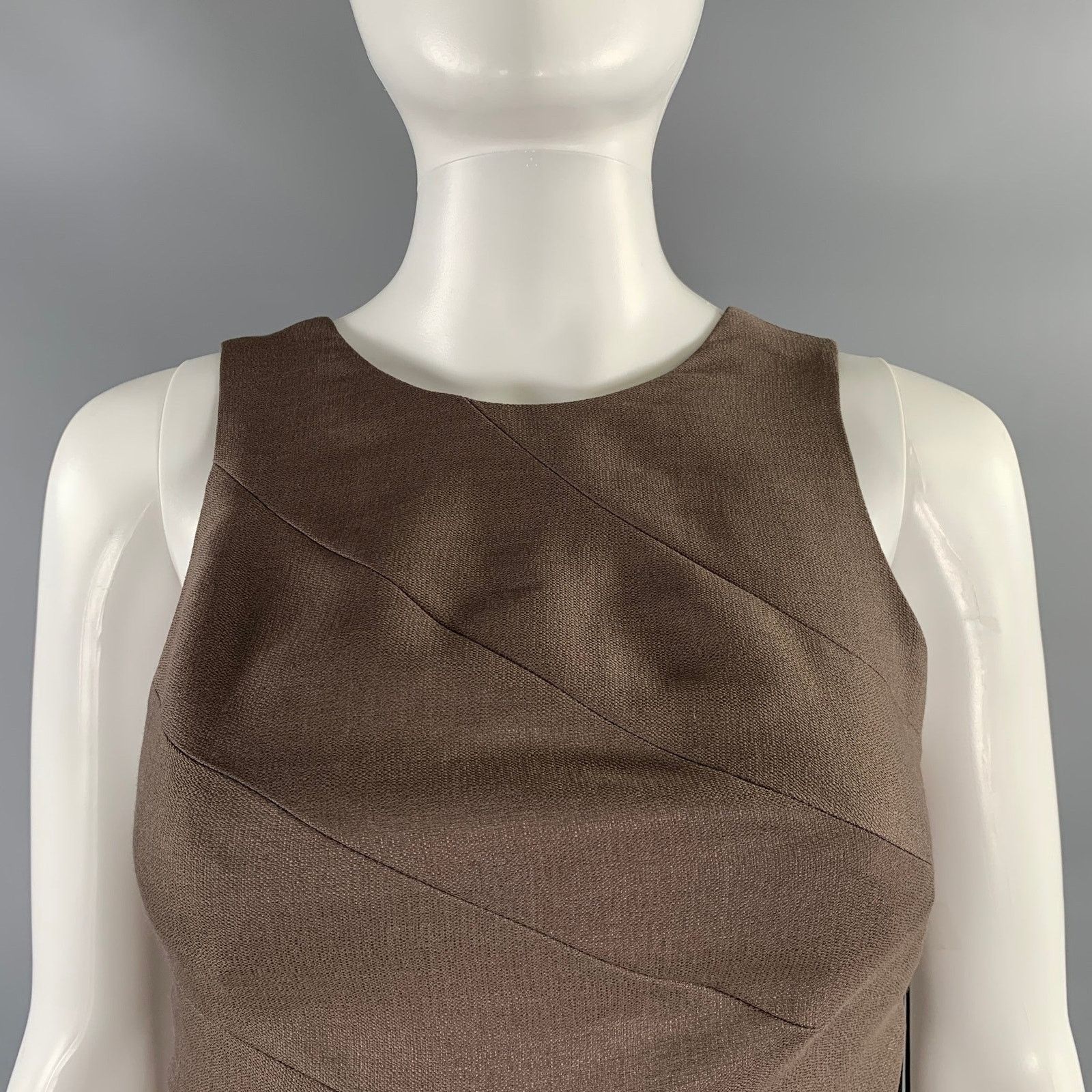 Versace VERSACE Size 2 Brown Silk Wool Strappy Dress Size XS / US 0-2 / IT 36-38 - 2 Thumbnail