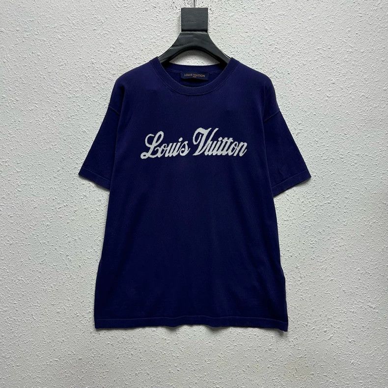 Louis Vuitton louis vuitton Embroidered Logo White Blue Purple Knitted Sh Size US S / EU 44-46 / 1 - 1 Thumbnail