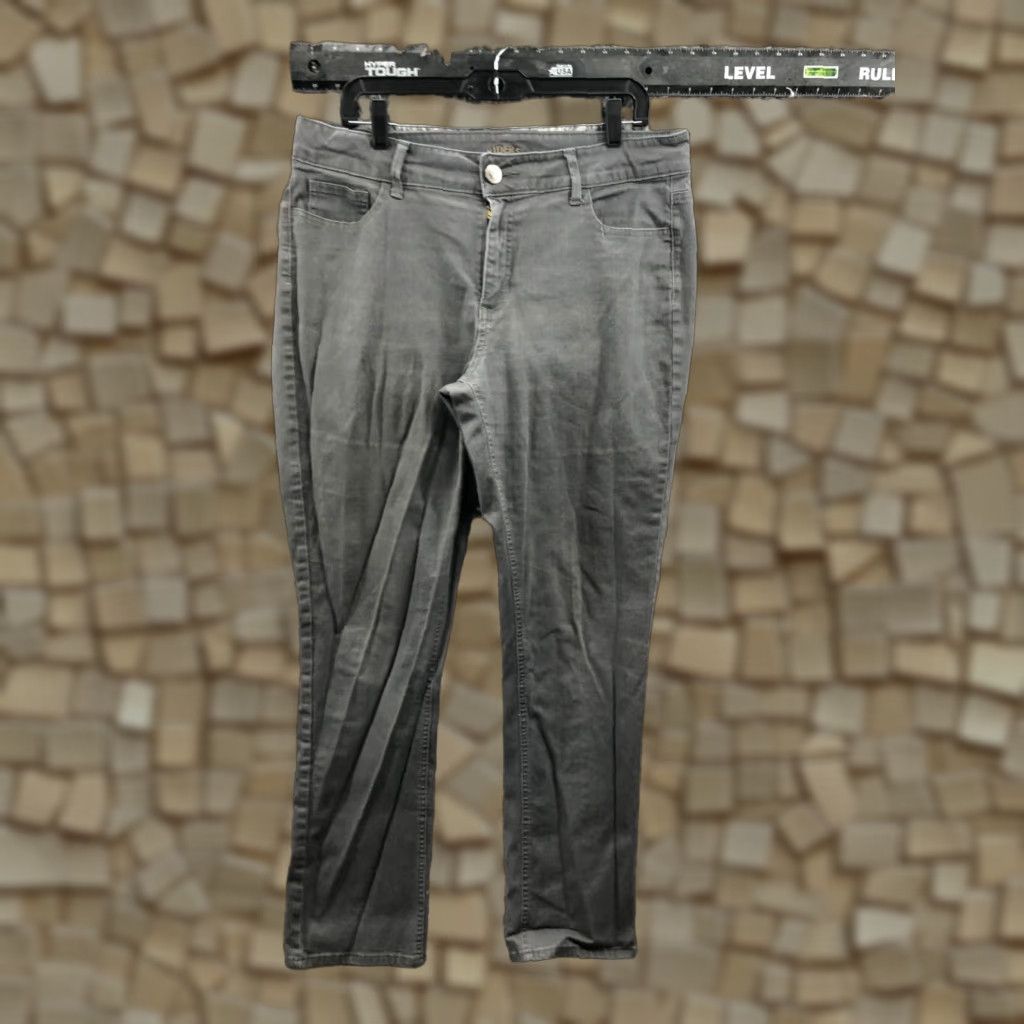 Lee Lee Jeans Grey Denim Size 16 Womens High Rise Straight 5-Pocket Zip Button Belt Loops Regular Inseam 30in Dark Wash Utility Size 38" / US 16 / IT 52 - 1 Thumbnail