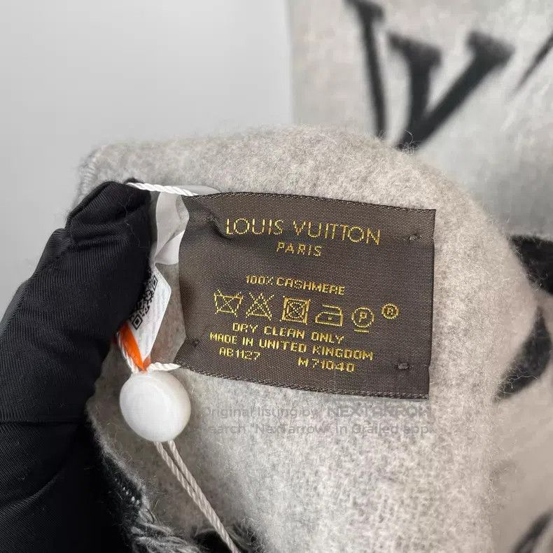 Louis Vuitton Louis Vuitton Black and grey full-print cashmere double-si Size ONE SIZE - 7 Thumbnail