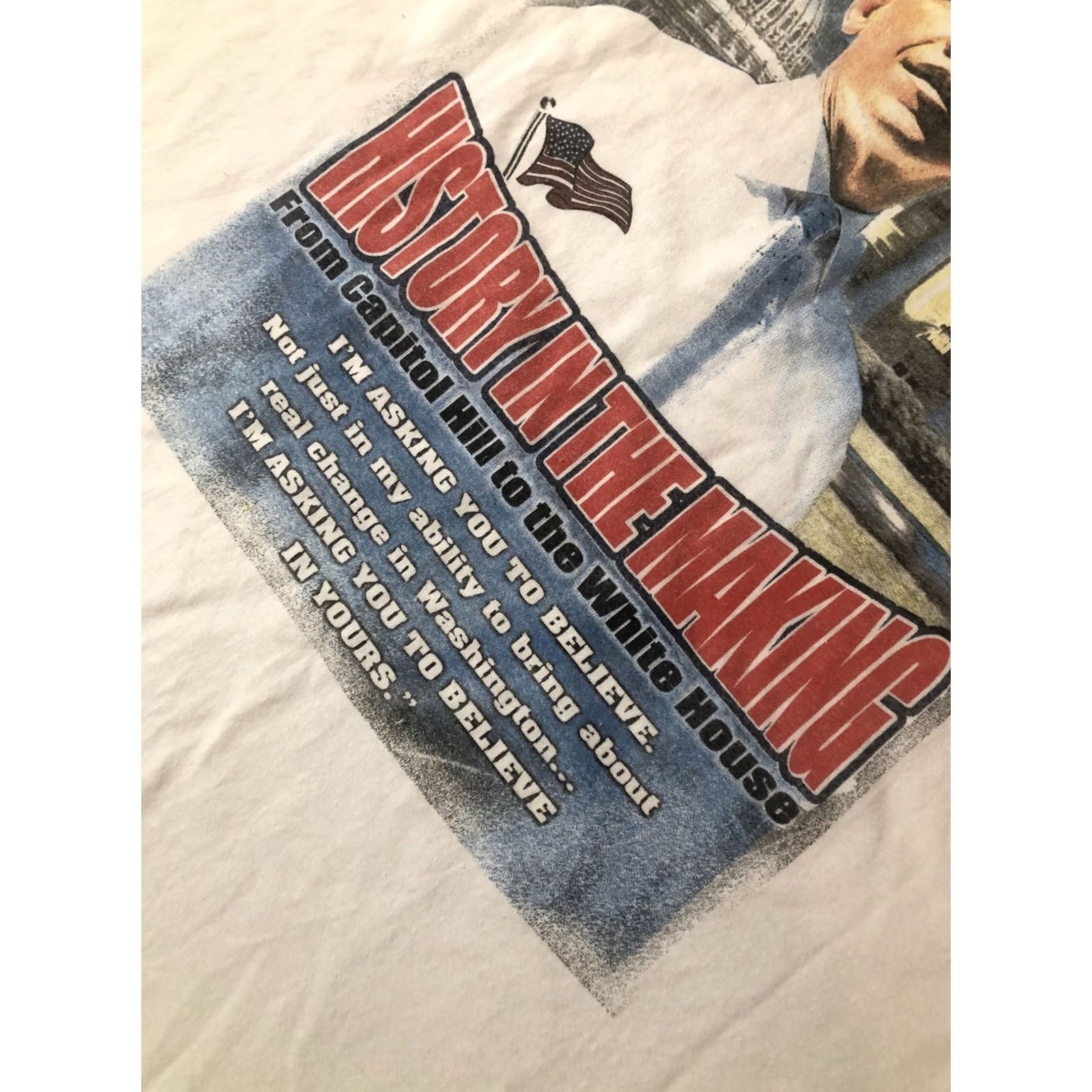 Doublet Barack Obama History In The Making DNC Election T Shirt Double Sided XL White Cotton Graphic Print Mens T-Shirt Size US XL / EU 56 / 4 - 6 Thumbnail