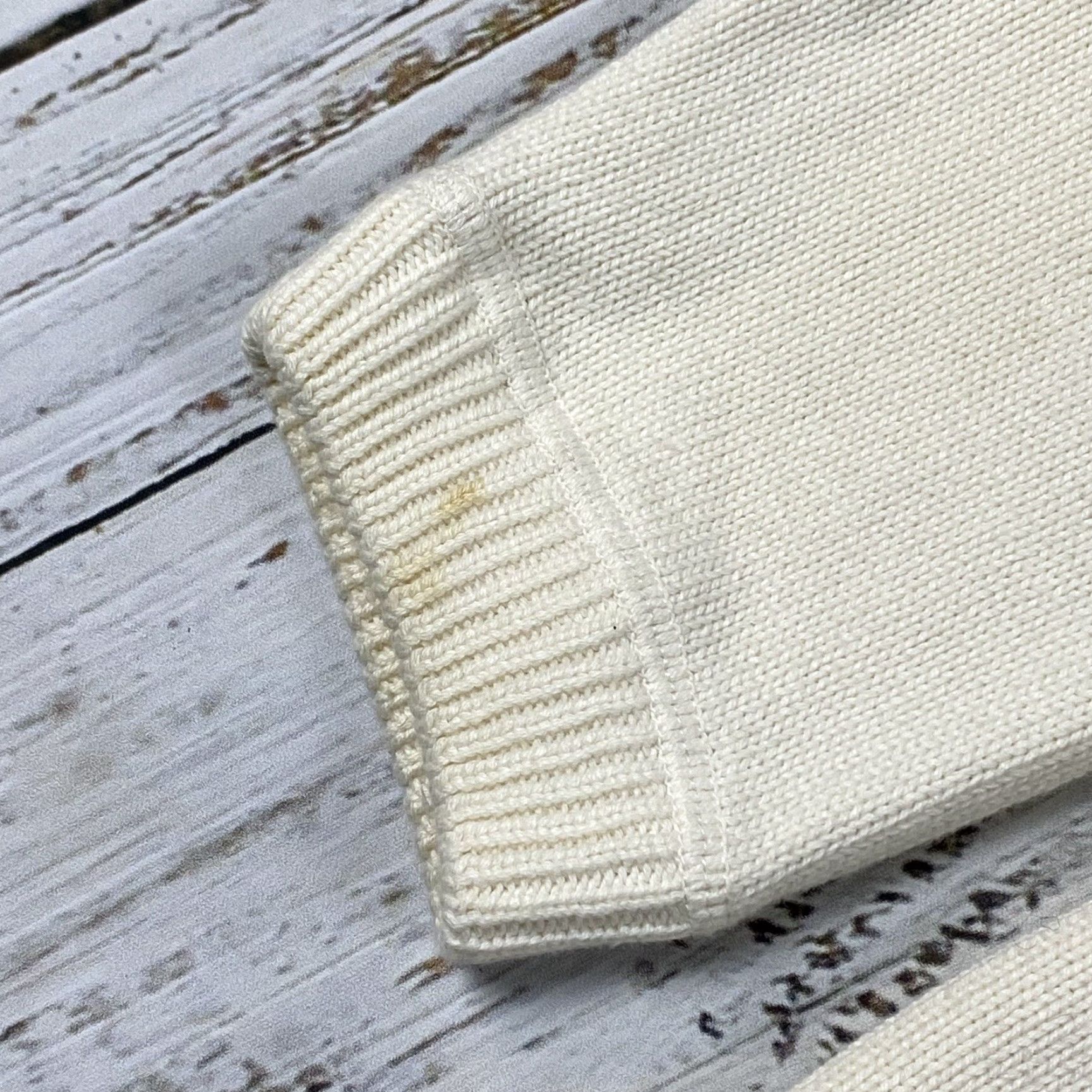 Eddie Bauer VINTAGE EDDIE BAUER HENLEY SWEATER MENS LARGE IVORY 2-BUTTON KNIT FALL WINTER Size US L / EU 52-54 / 3 - 4 Thumbnail
