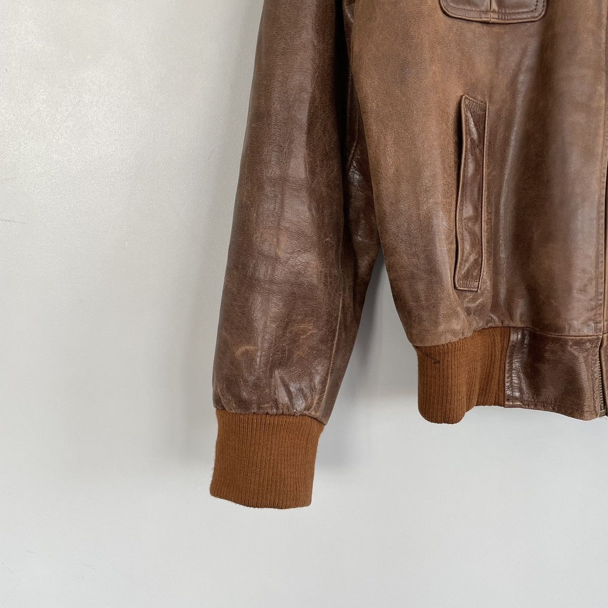 Vintage Vintage distressed leather jacket AMERICAN BASE New York Size US XL / EU 56 / 4 - 6 Thumbnail