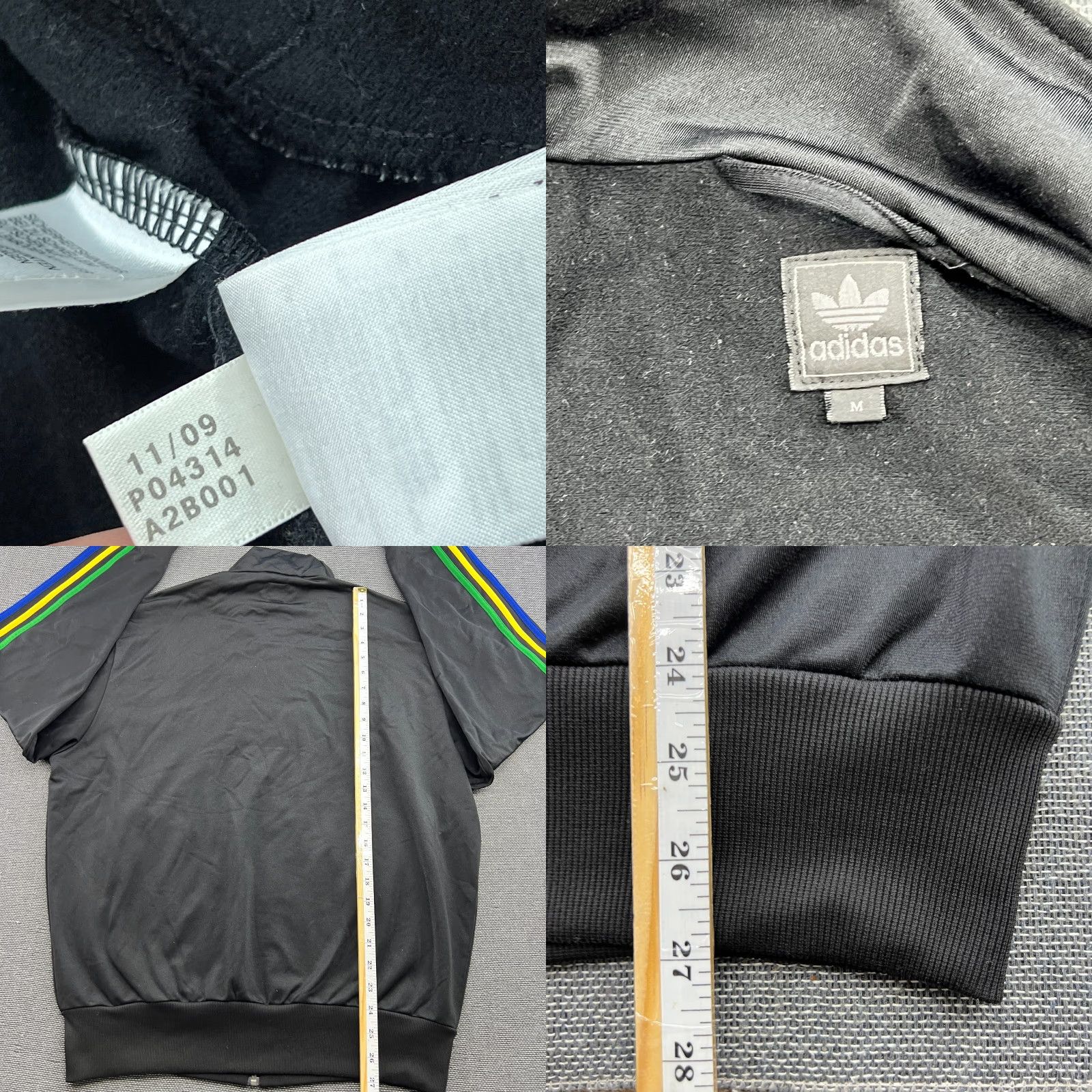 Adidas VINTAGE adidas Grun 2009 Rasta Track Jacket Mens Medium Black Full Zip Size US M / EU 48-50 / 2 - 8 Thumbnail
