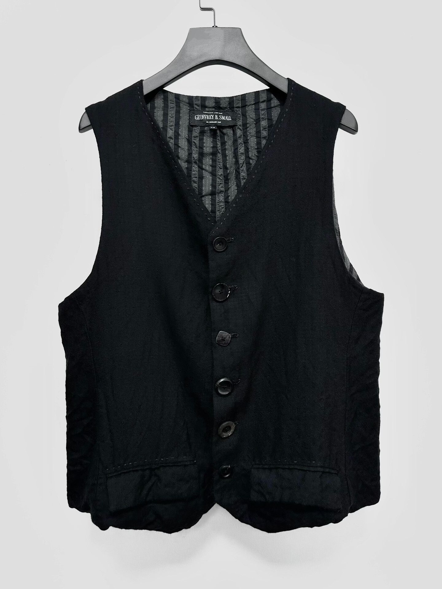 Geoffrey B. Small black cashmere checkered vest by geoffrey b Size US S / EU 44-46 / 1 - 1 Thumbnail