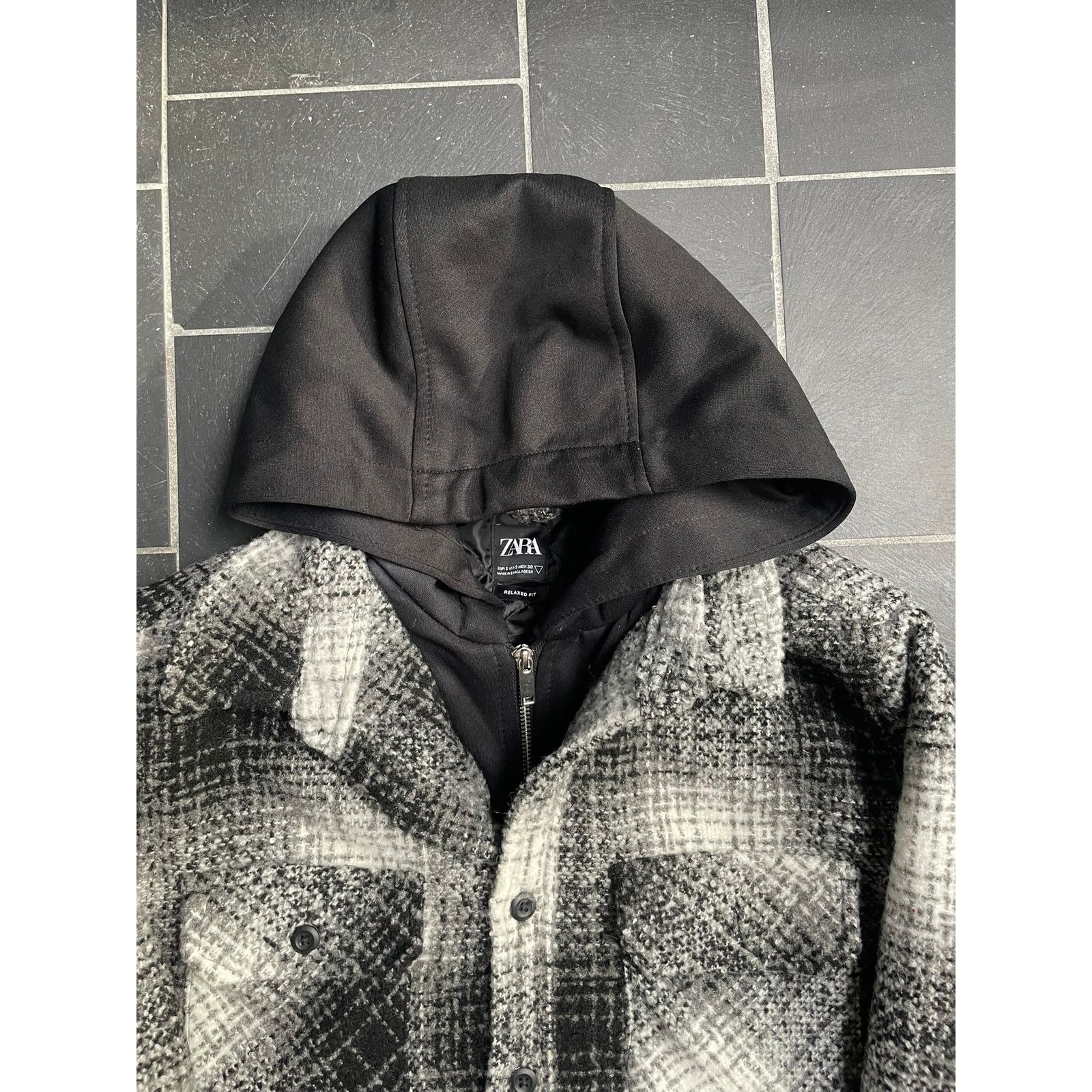 Zara Heavy Weight Wool Flannel Hoodie Jacket ZARA Size US S / EU 44-46 / 1 - 2 Thumbnail