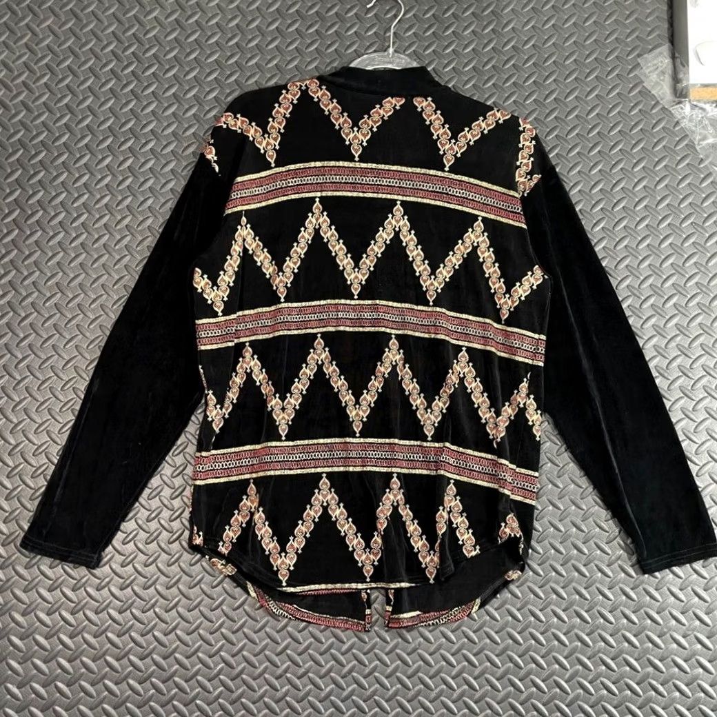 Vintage VINTAGE a.n.a Jacket Black Silk Blend Full Zip Light Geometric Pattern Made In Korea L Size US L / EU 52-54 / 3 - 2 Thumbnail