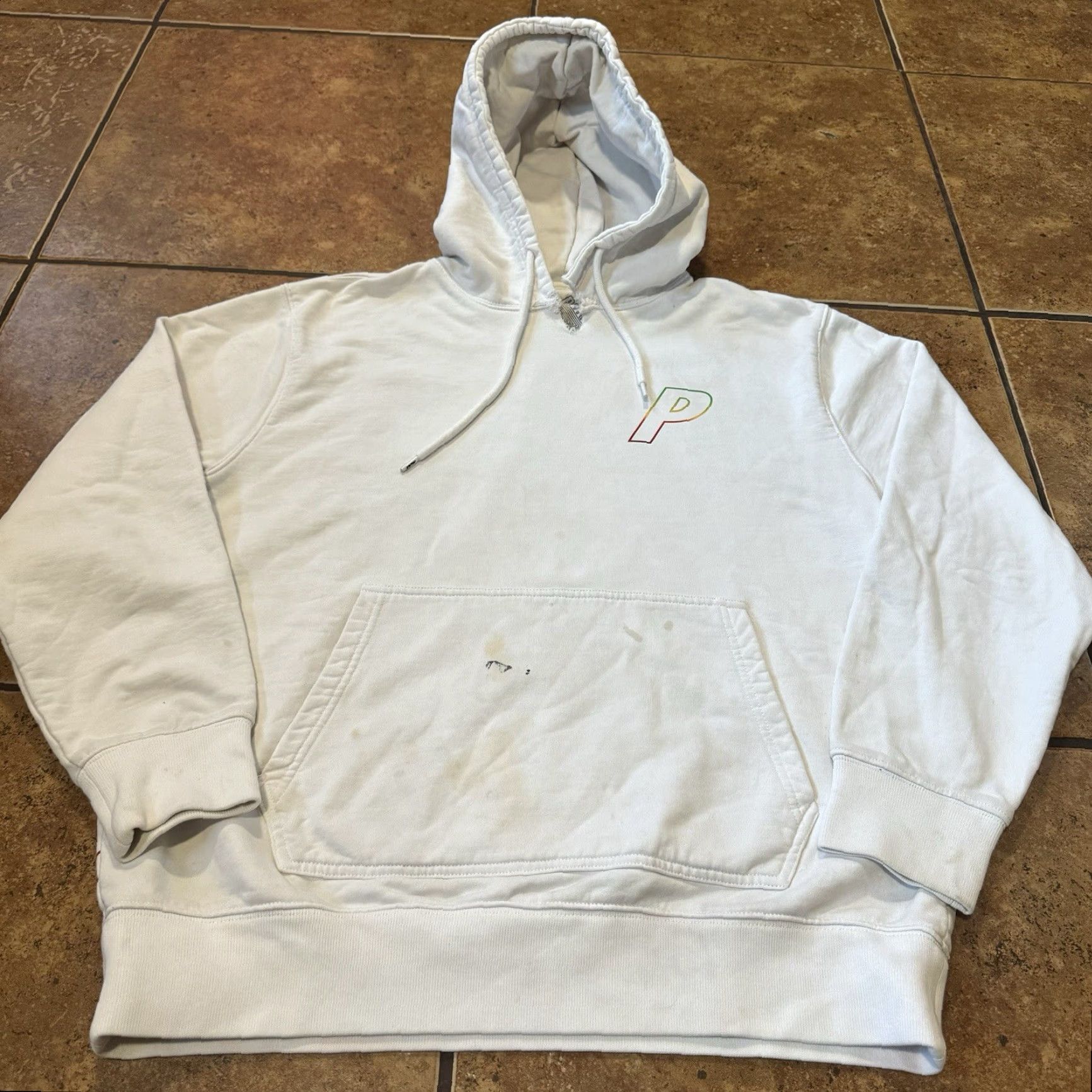 Palace Palace Hoodie Sweatshirt Tri Ferg White Rainbow 3D Large Mens Shirt Pullover 3D Ferg Rainbow White L City? Size US L / EU 52-54 / 3 - 2 Thumbnail