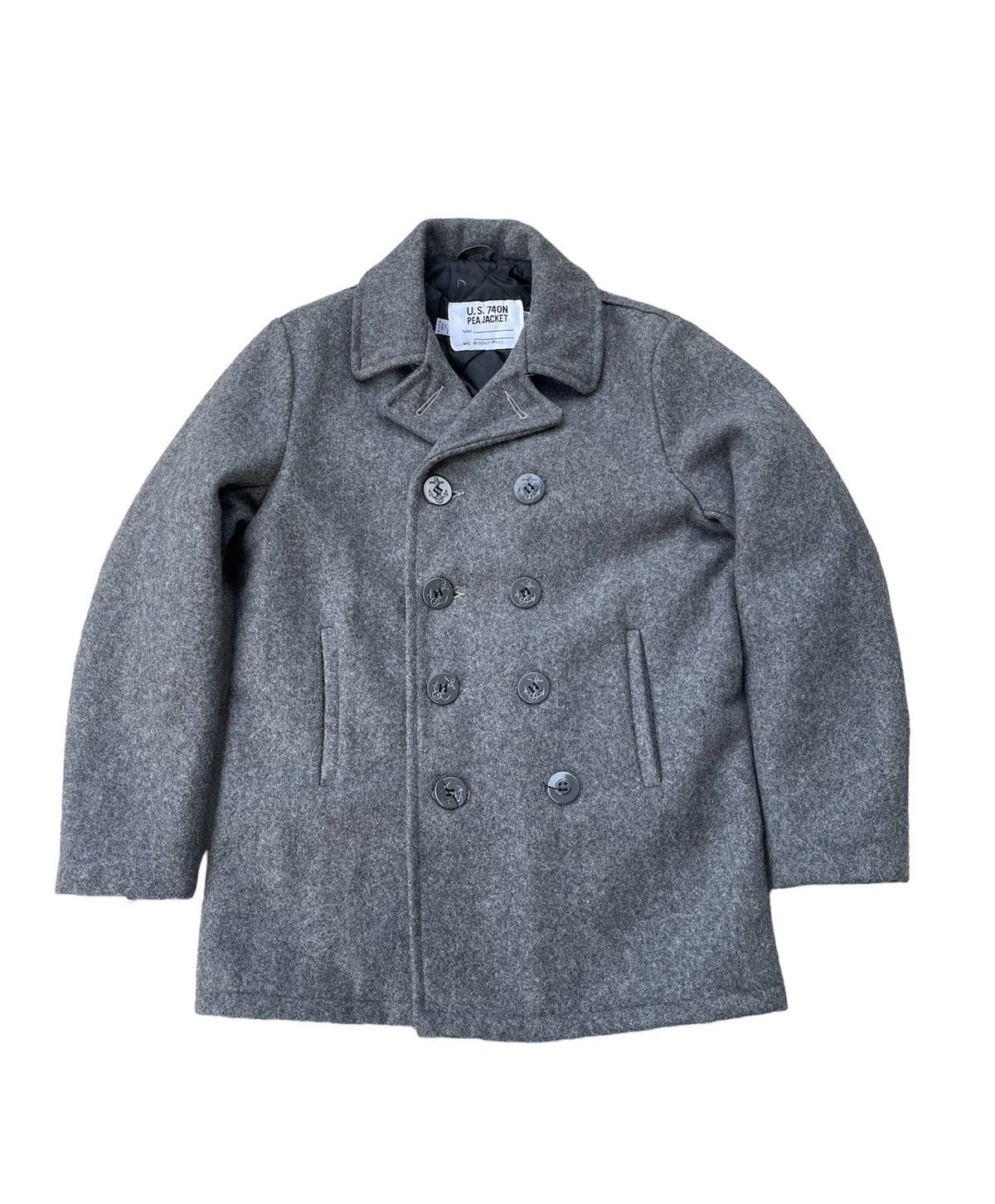 image of Made In USA x Schott Vintage Schott Wool Peacoat Jacket in Black, Men's (Size Medium)