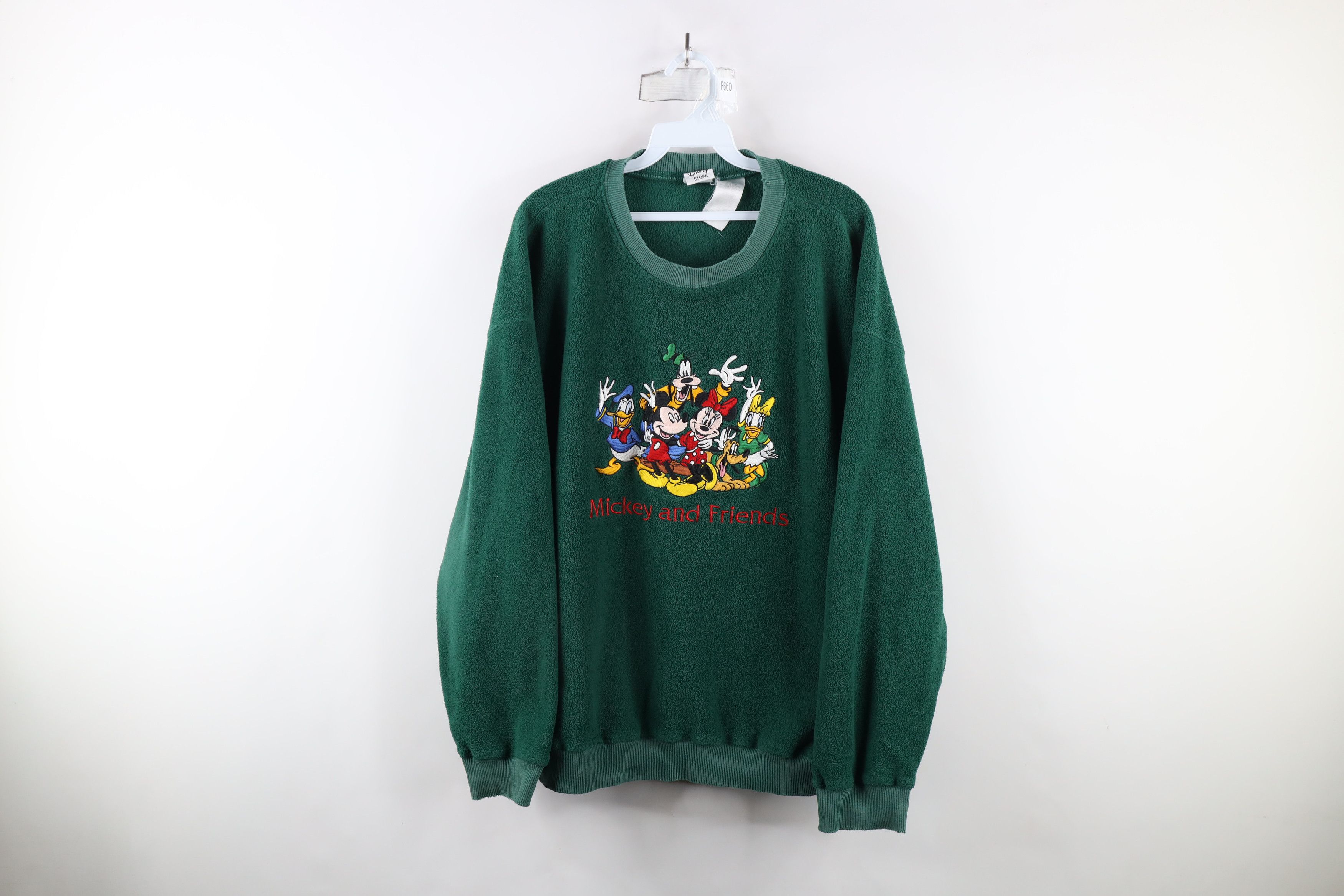 Disney × Vintage Vintage 90s Disney Mickey and Friends Fleece Sweatshirt Size L / US 10 / IT 46 - 1 Thumbnail