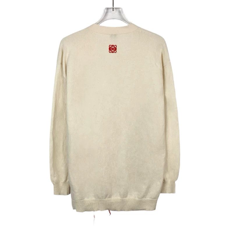 Loewe Loewe Mossy logo embroidered wool V-neck cardigan coat Size XS / US 0-2 / IT 36-38 - 2 Thumbnail