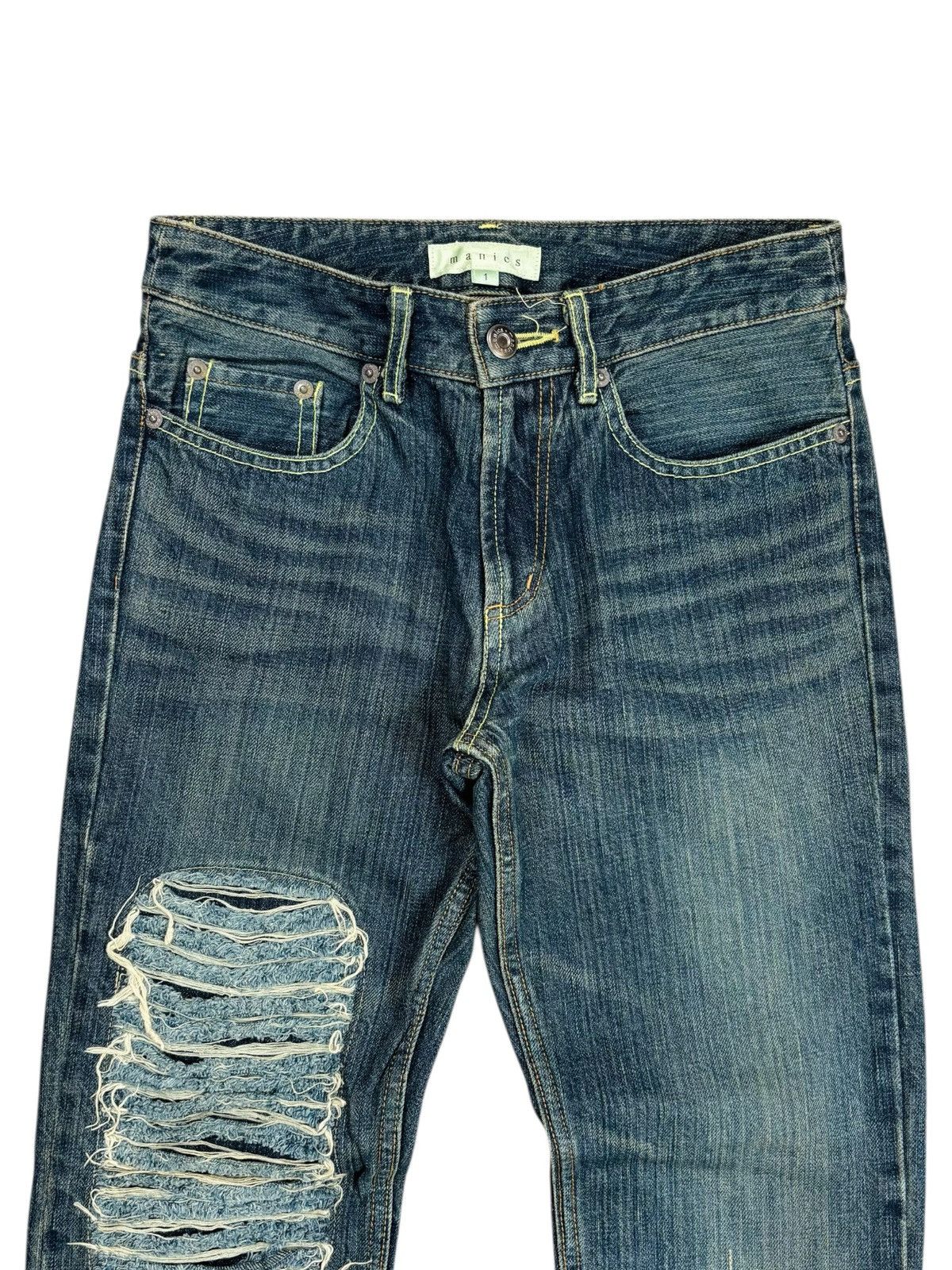 Isamu Katayama Backlash 2000s Manics - Crust Punk Flared Denim Pants Size US 28 / EU 44 - 3 Thumbnail