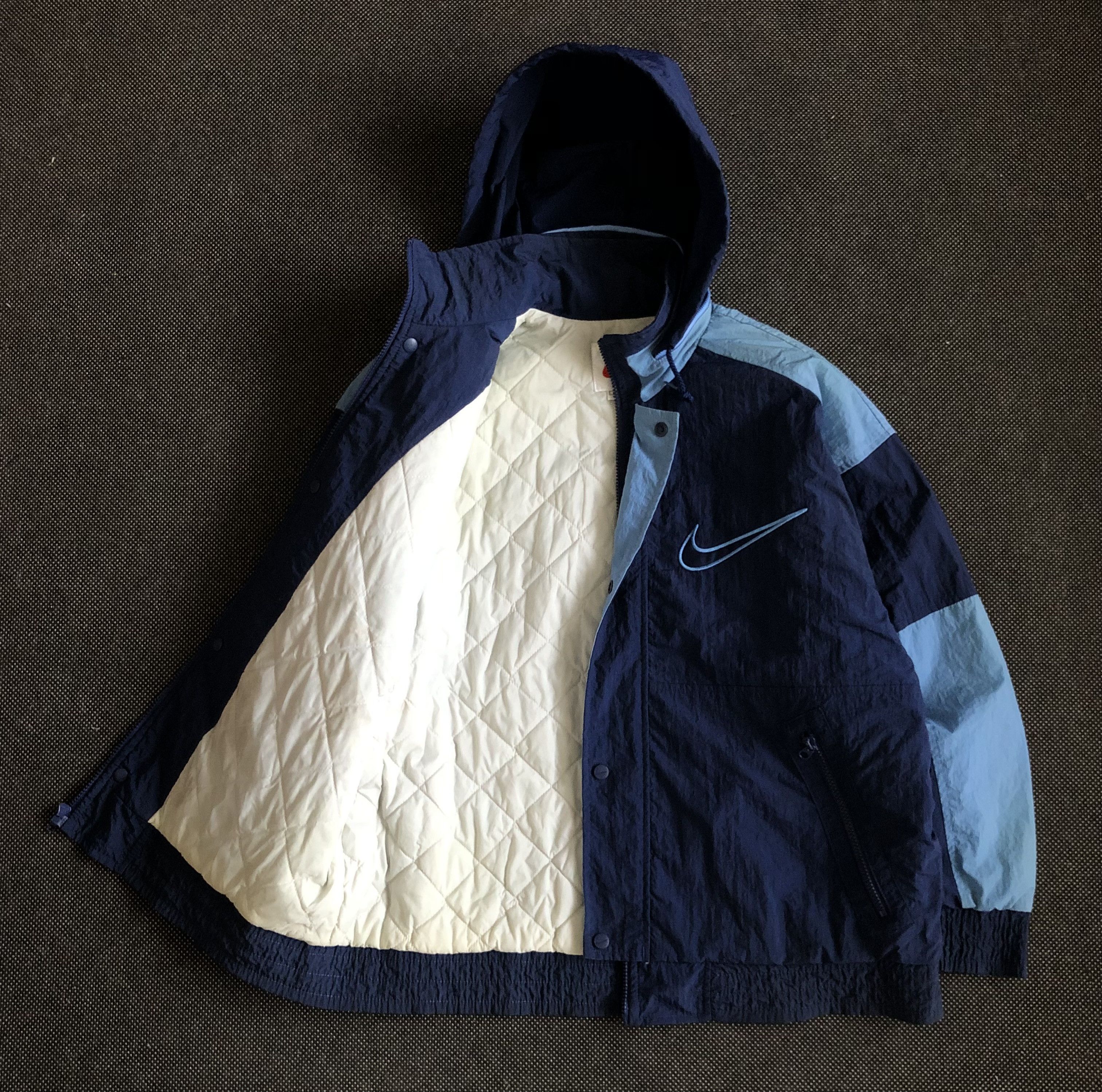 Nike × Vintage RARE🔥90’S NIKE BASKETBALL OVERSIZED HOODED JACKET Size US L / EU 52-54 / 3 - 11 Thumbnail