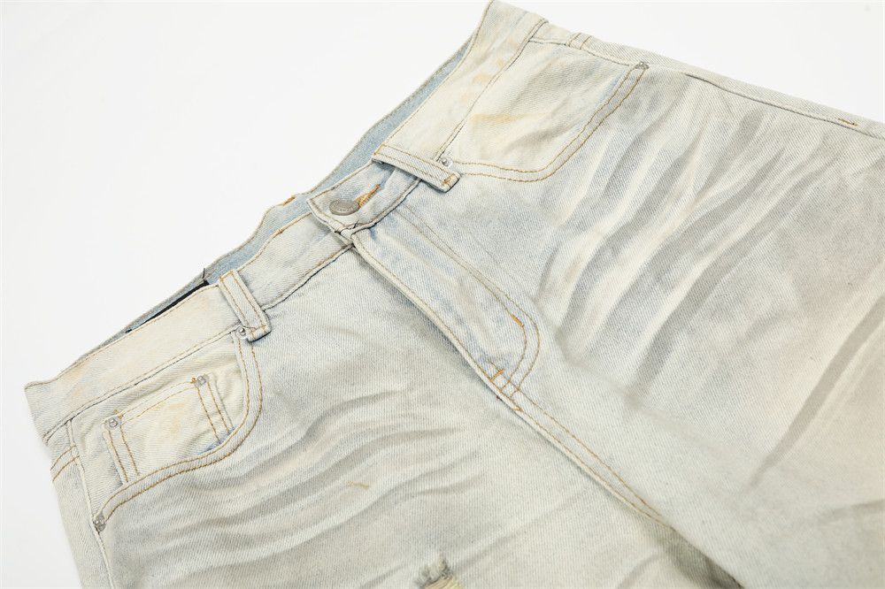 Japanese Brand × Jean Heavy washed men's punk distressed dirty ripped jeans Size US 32 / EU 48 - 4 Thumbnail