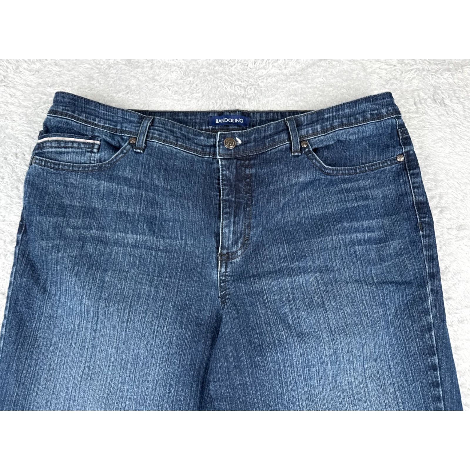 VINTAGE Bandolino Women's Capri Pants 14 Denim Blue Cotton Blend