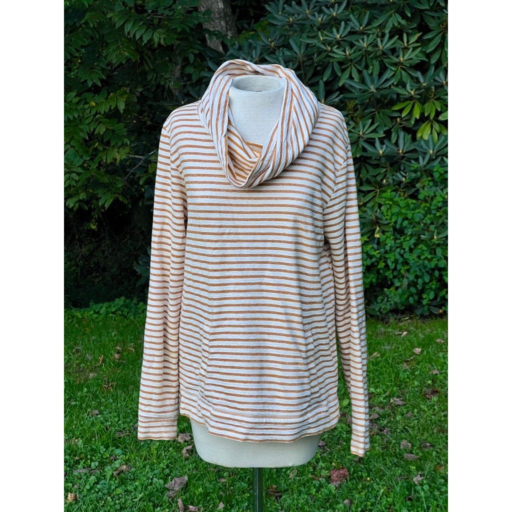 J.Crew Women's M J Crew Cowl Neck Long Sleeve Mustard Yellow Stripe Size M / US 6-8 / IT 42-44 - 1 Thumbnail