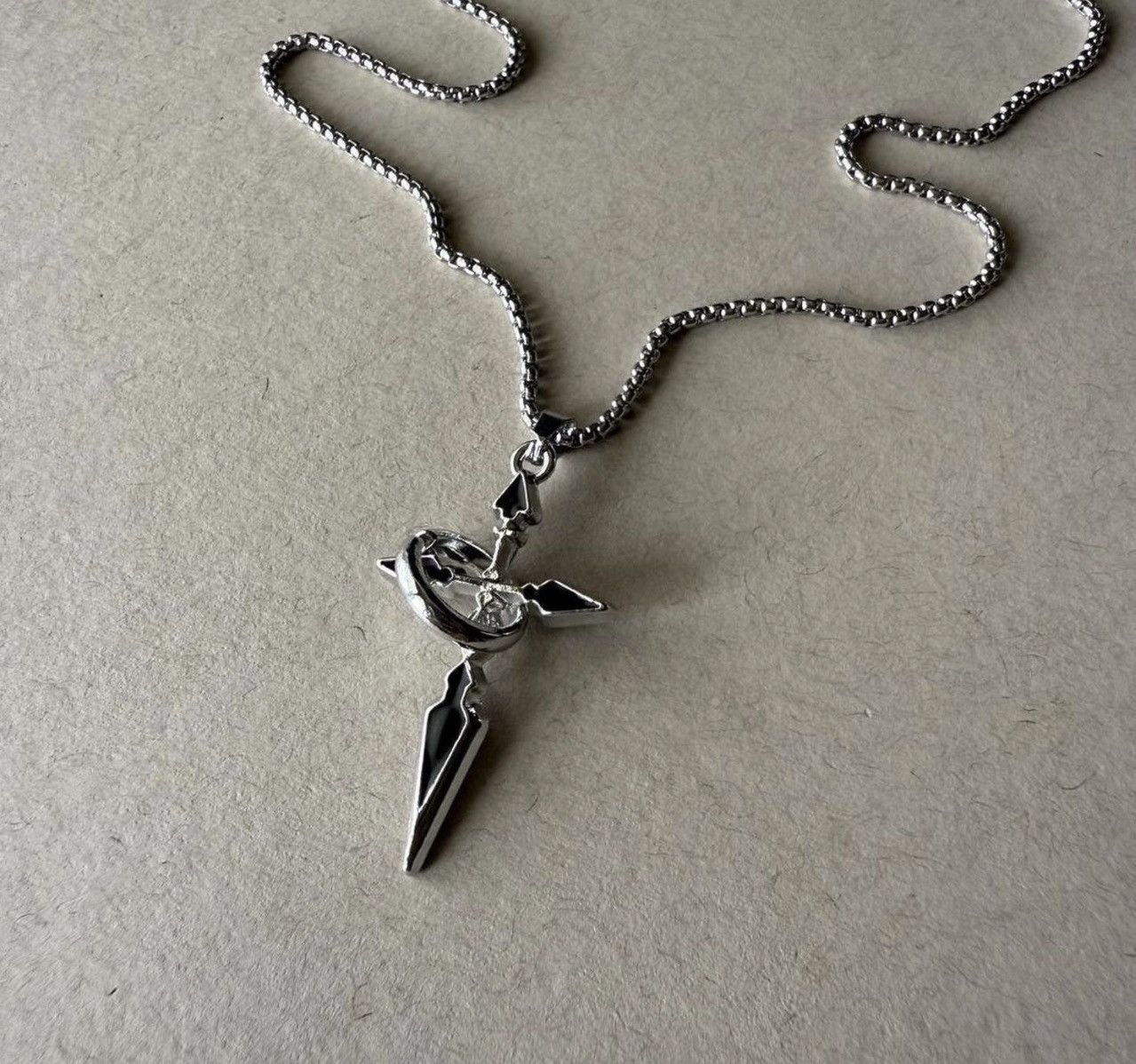 Other Silver necklace with a touch of gothic charm, featuring a Size ONE SIZE - 1 Thumbnail