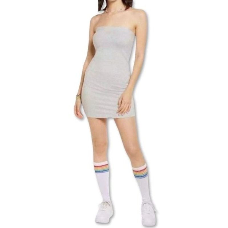 BP. BP Bodycon Strapless Dress Mini Length Heathered Gray S NWOT Size S / US 4 / IT 40 - 1 Thumbnail