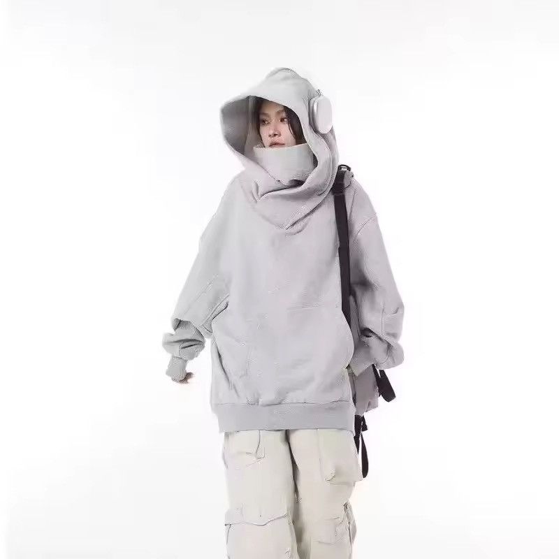 Japanese Brand Streetwear Y2K Unisex Oversized Face Cover Hoodie Size US XXL / EU 58 / 5 - 2 Thumbnail