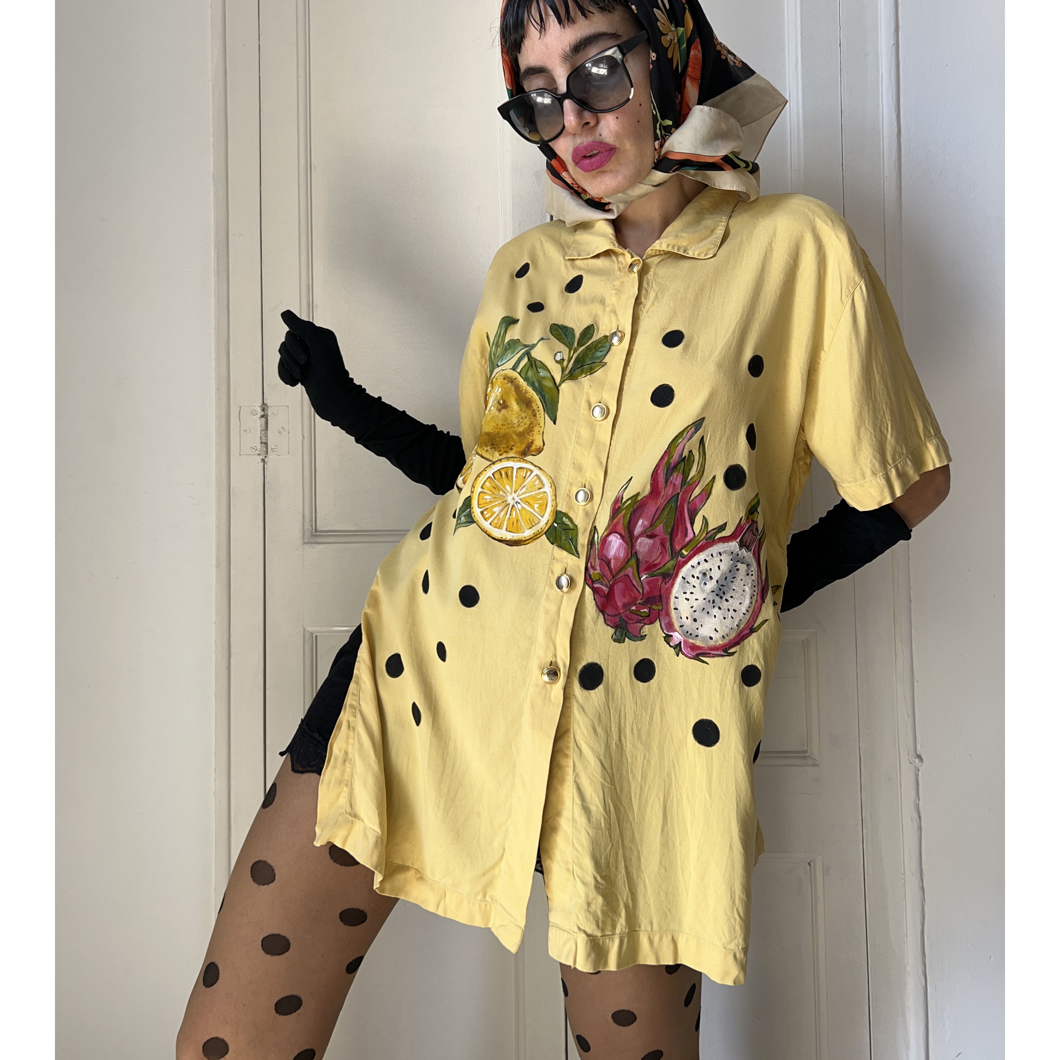 Escada Hand Painted Escada Reworked Fruits Polka Dots Blouse Size M / US 6-8 / IT 42-44 - 1 Thumbnail