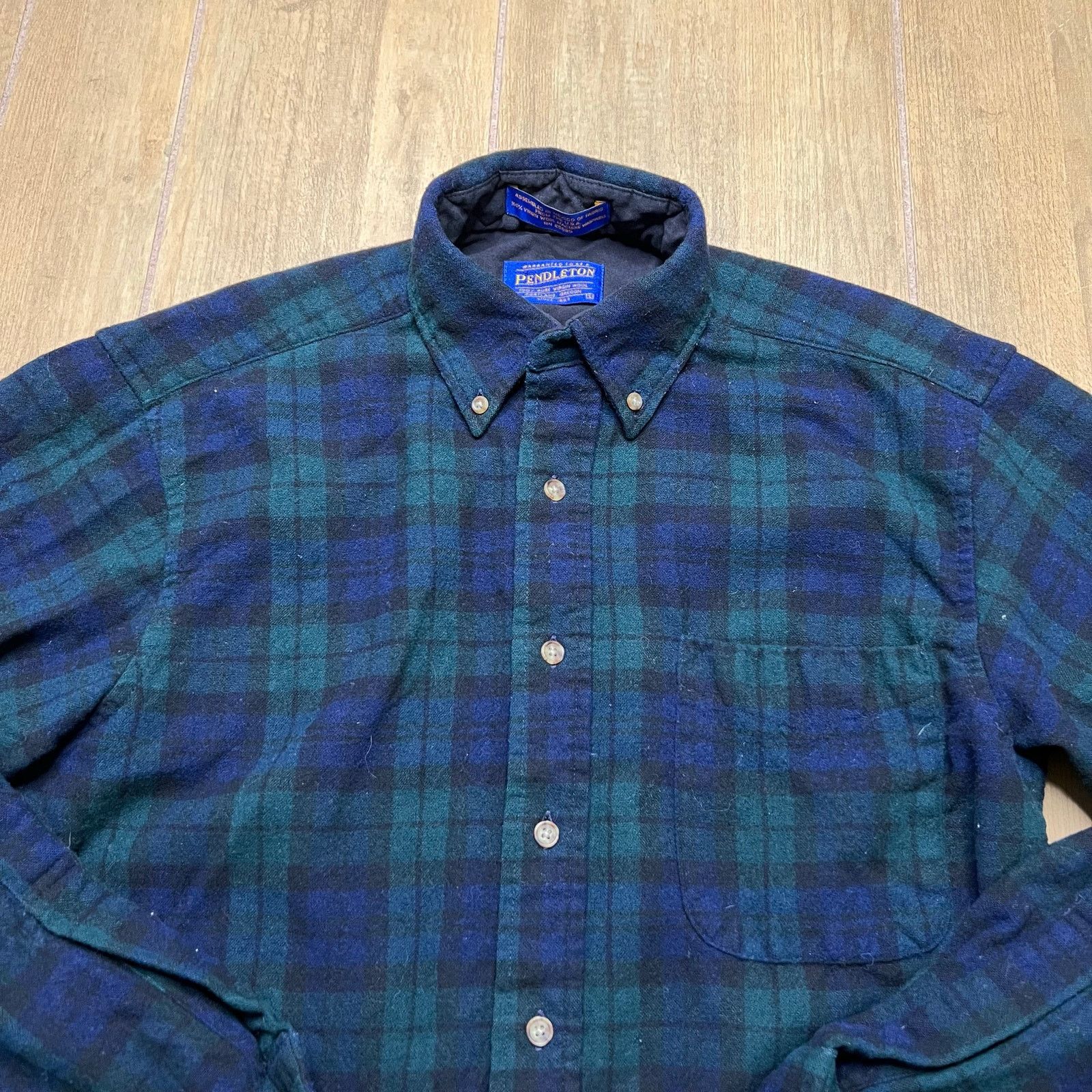Pendleton Vintage Pendleton Blue Green Plaid Virgin Wool Shirt Mens S Size US S / EU 44-46 / 1 - 14 Thumbnail
